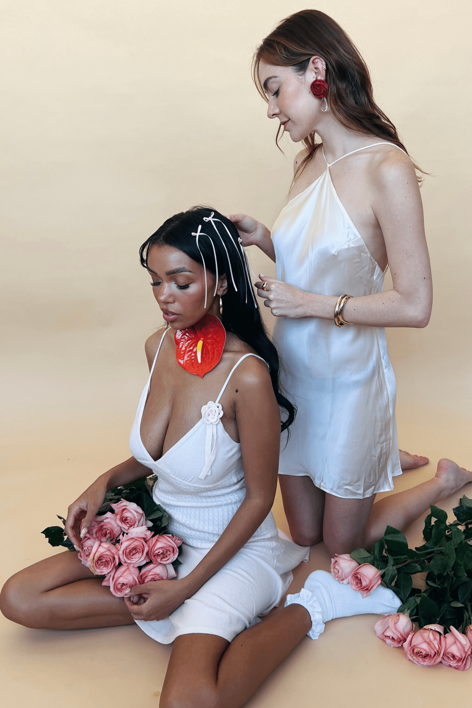 Rosette Crystal Drop Earrings