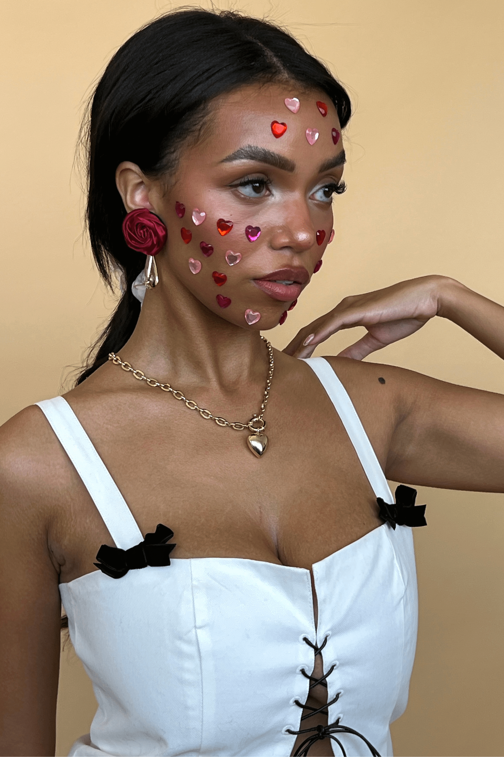 Rosette Crystal Drop Earrings