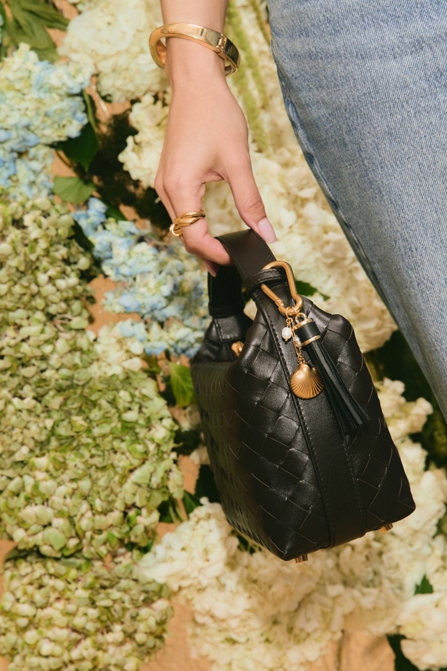 Leather Tassel Charm Keychain