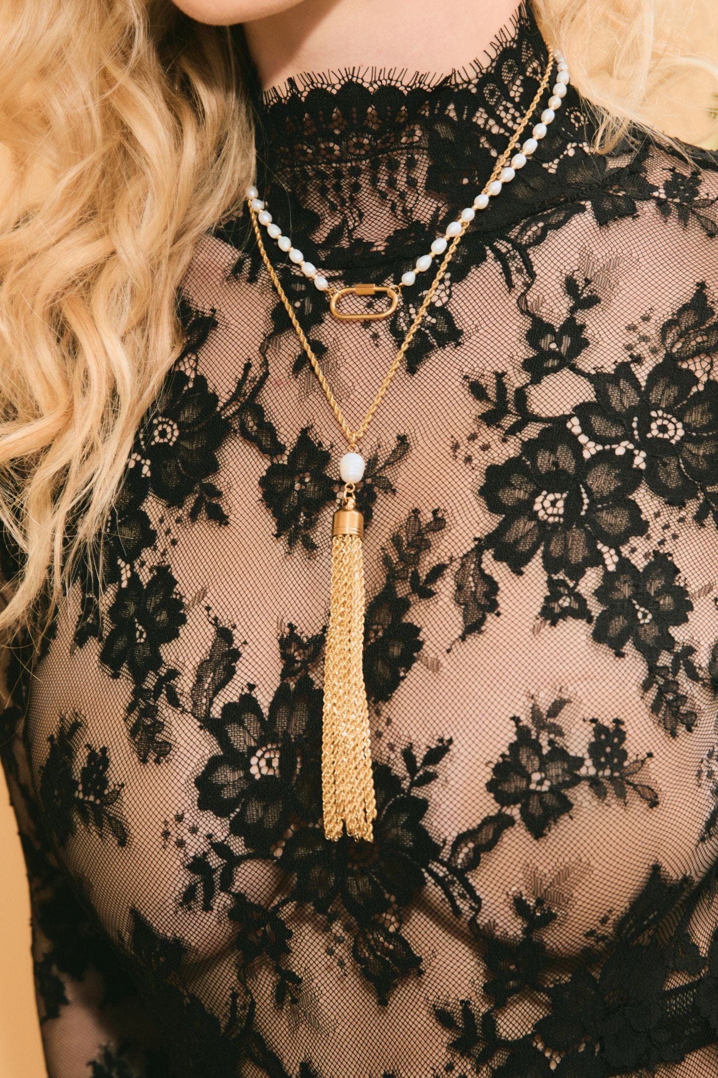 Pearl Large Carabiner Necklace