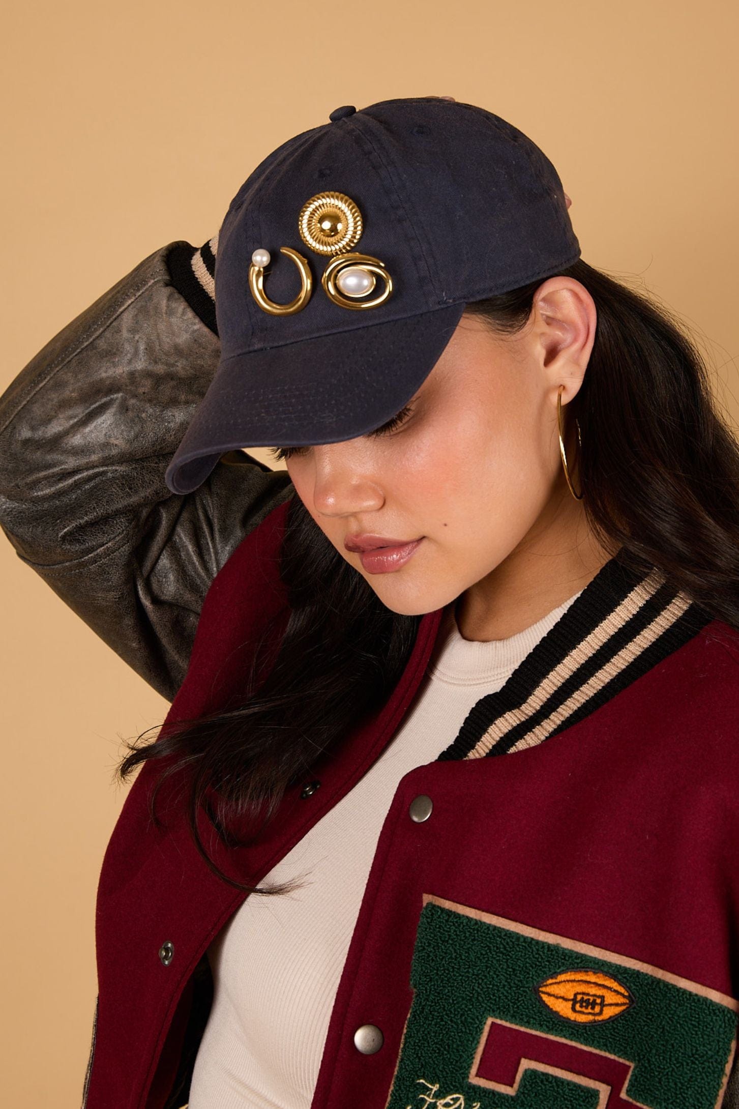 Crescent Pearl Brooch