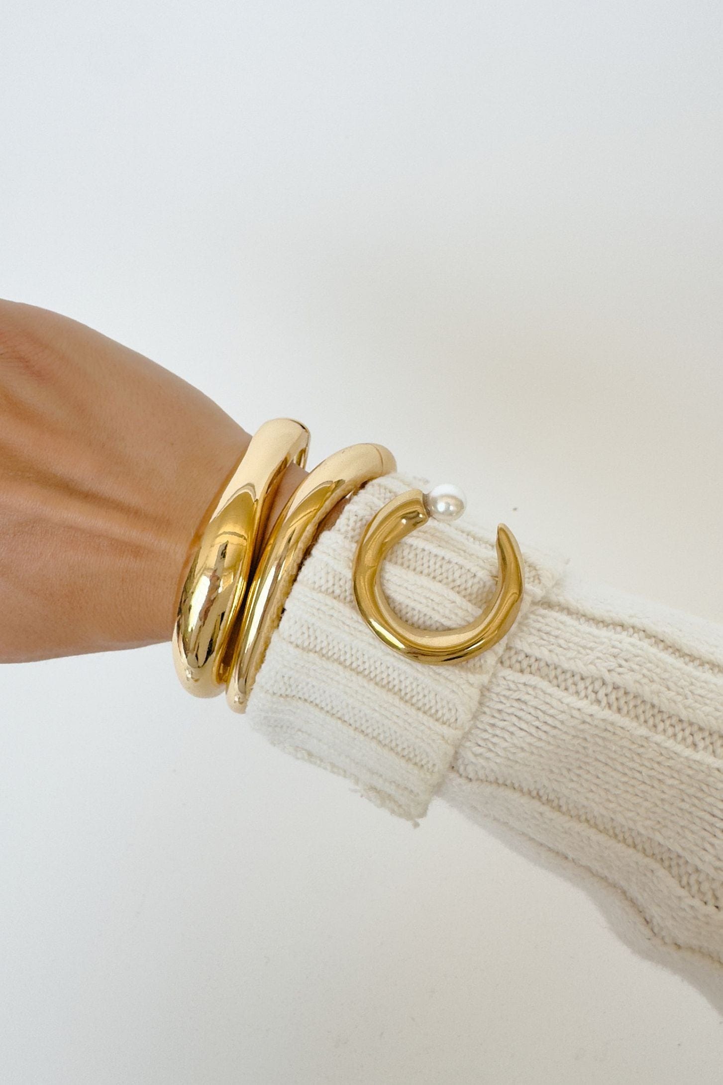 Crescent Pearl Brooch