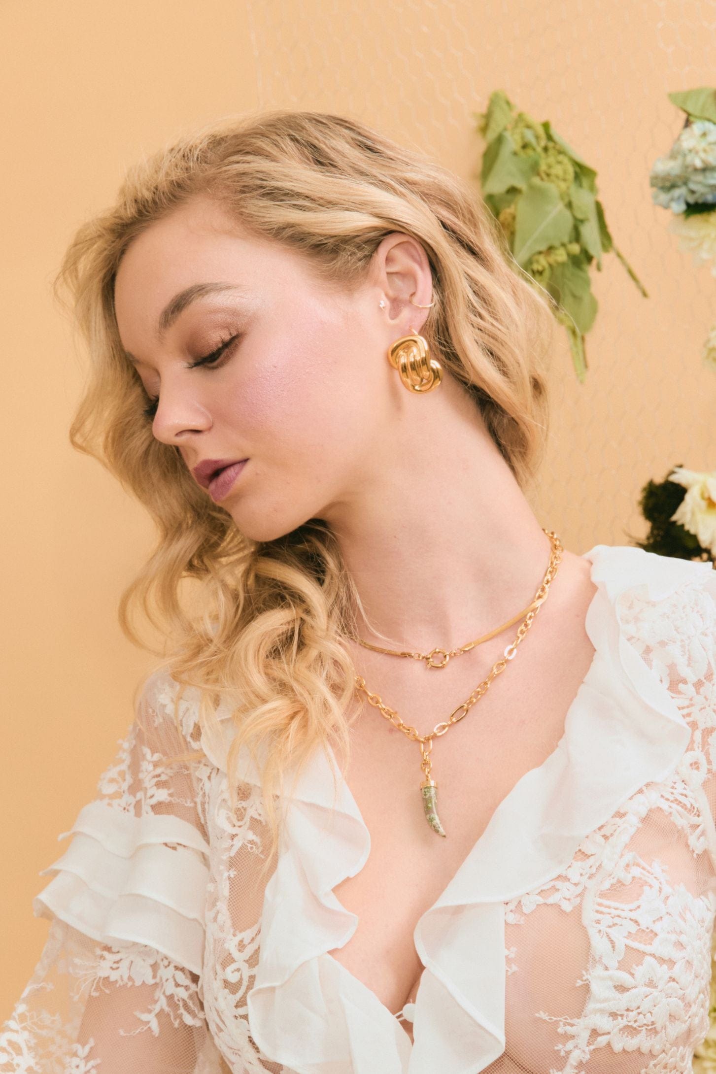 Herringbone Round Carabiner Necklace