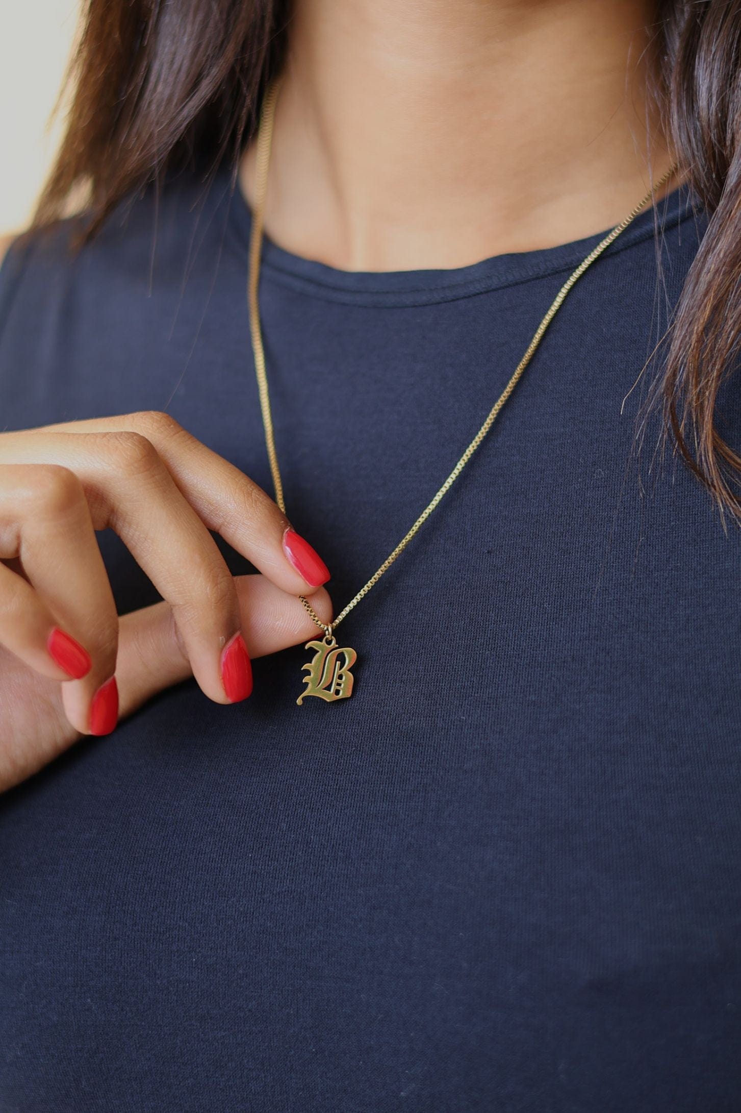 Old English Initial Necklace