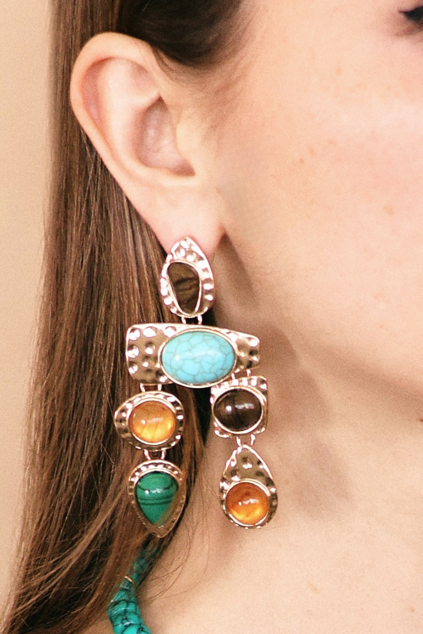 Multi Stone Earrings
