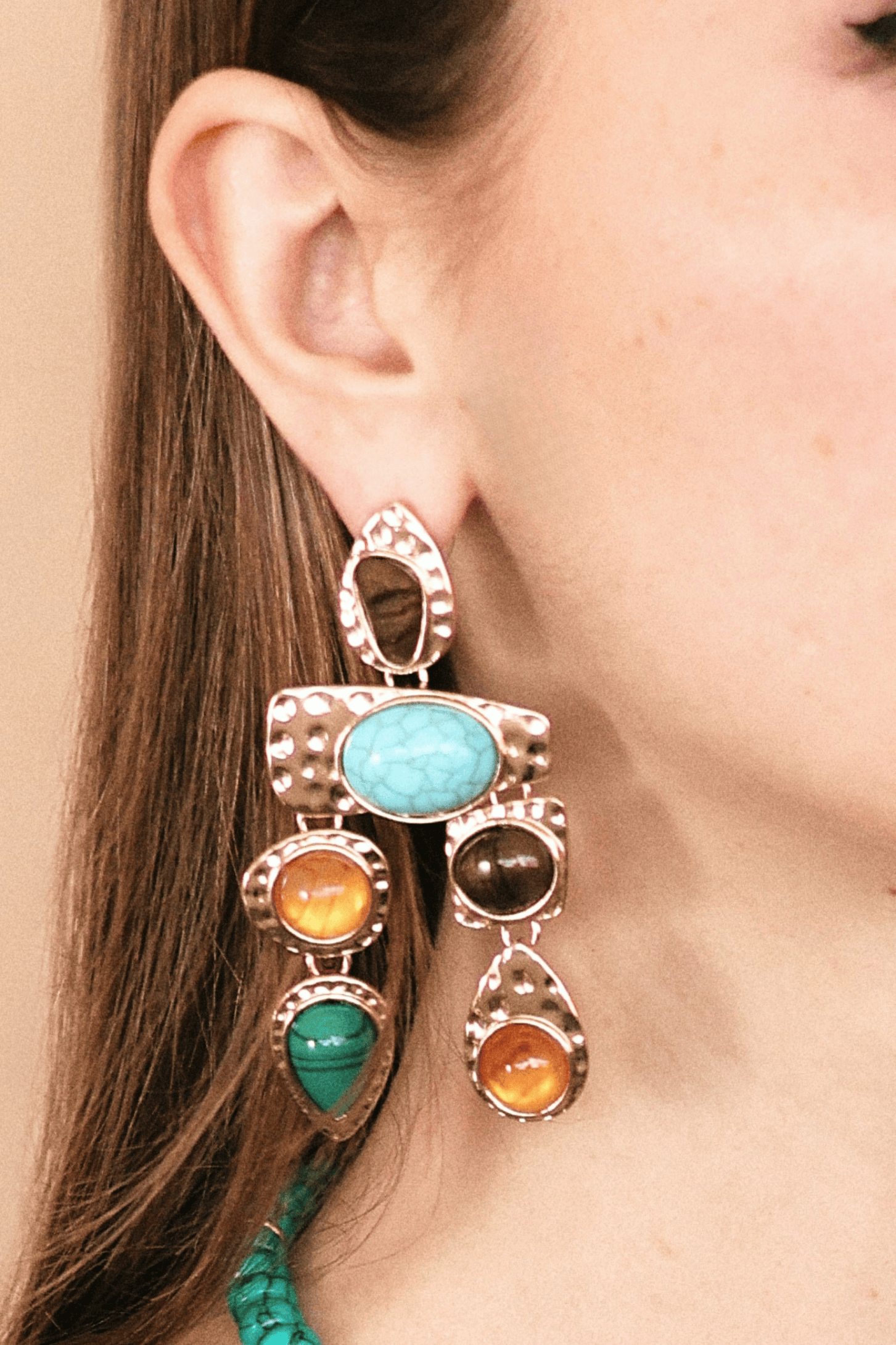 Multi Stone Earrings