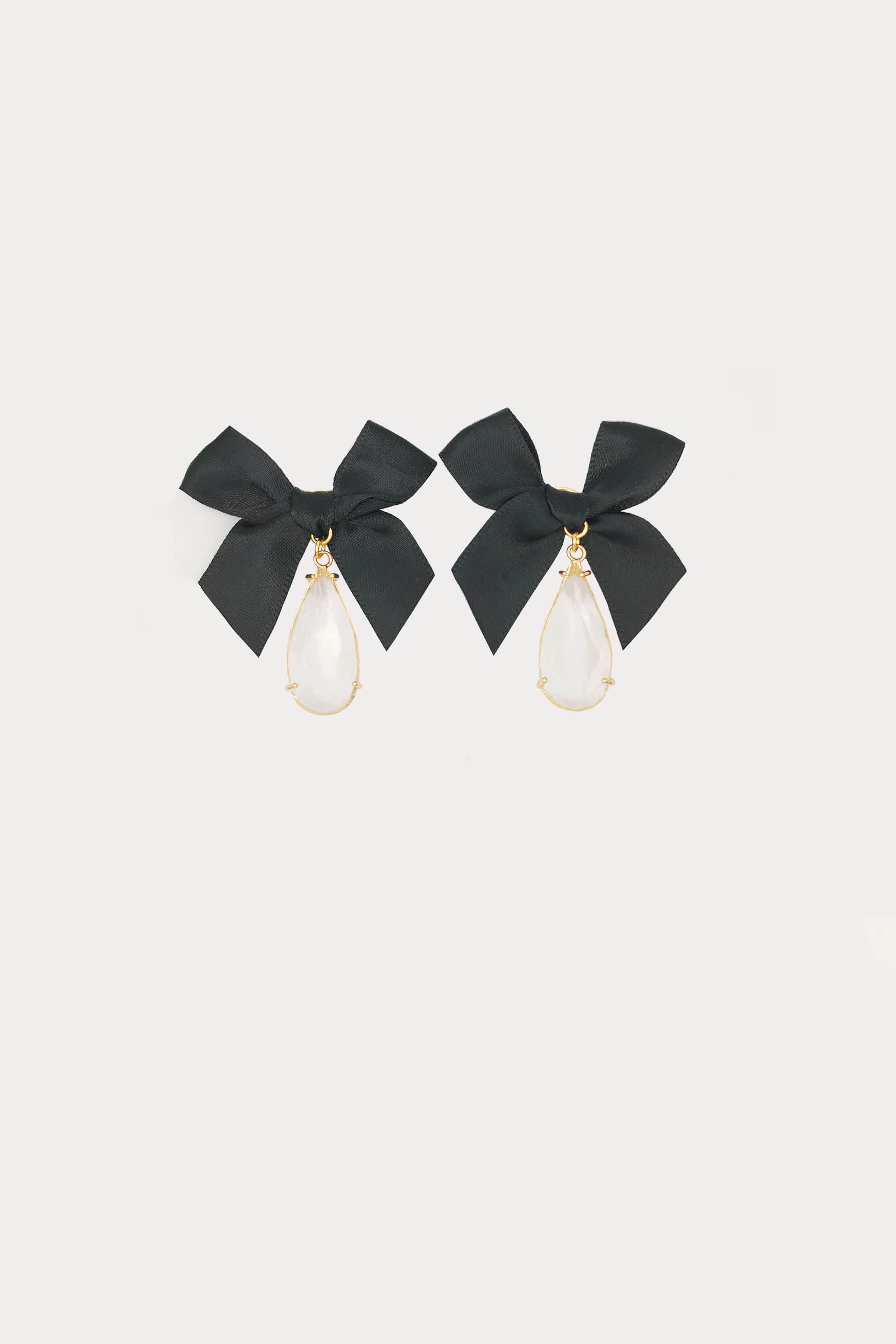Bow Drop Crystal Earrings