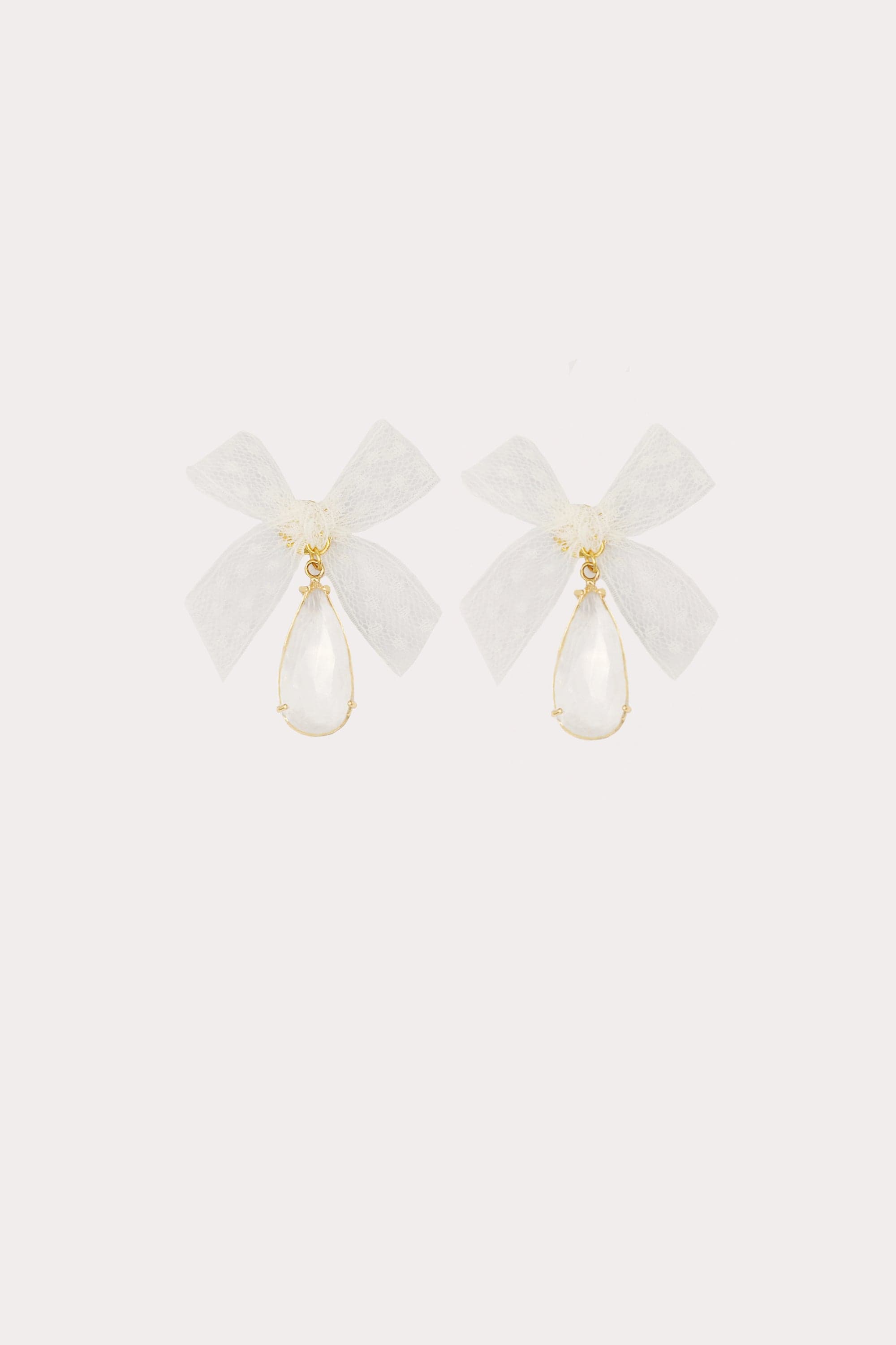 Bow Drop Crystal Earrings
