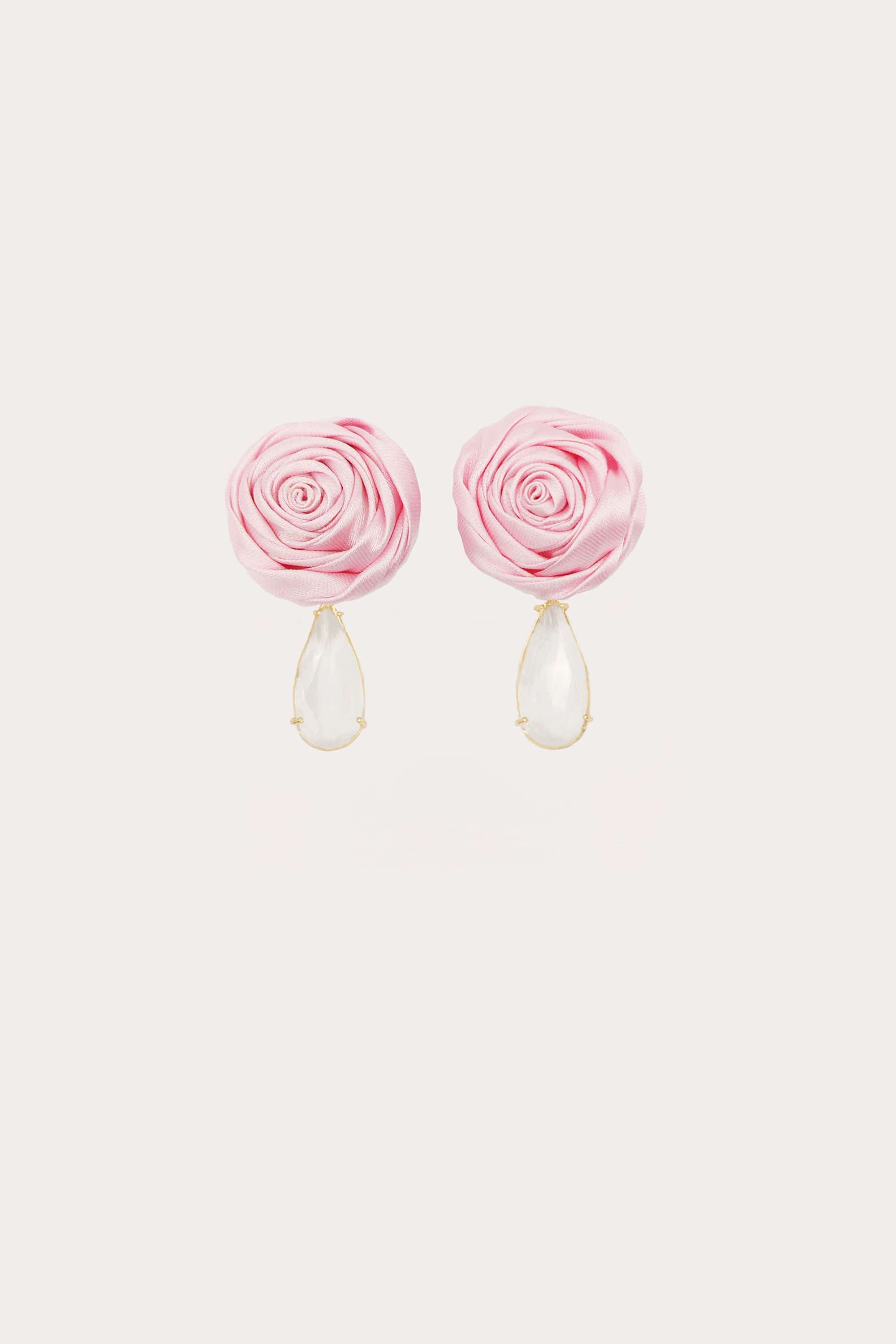 Rosette Crystal Drop Earrings