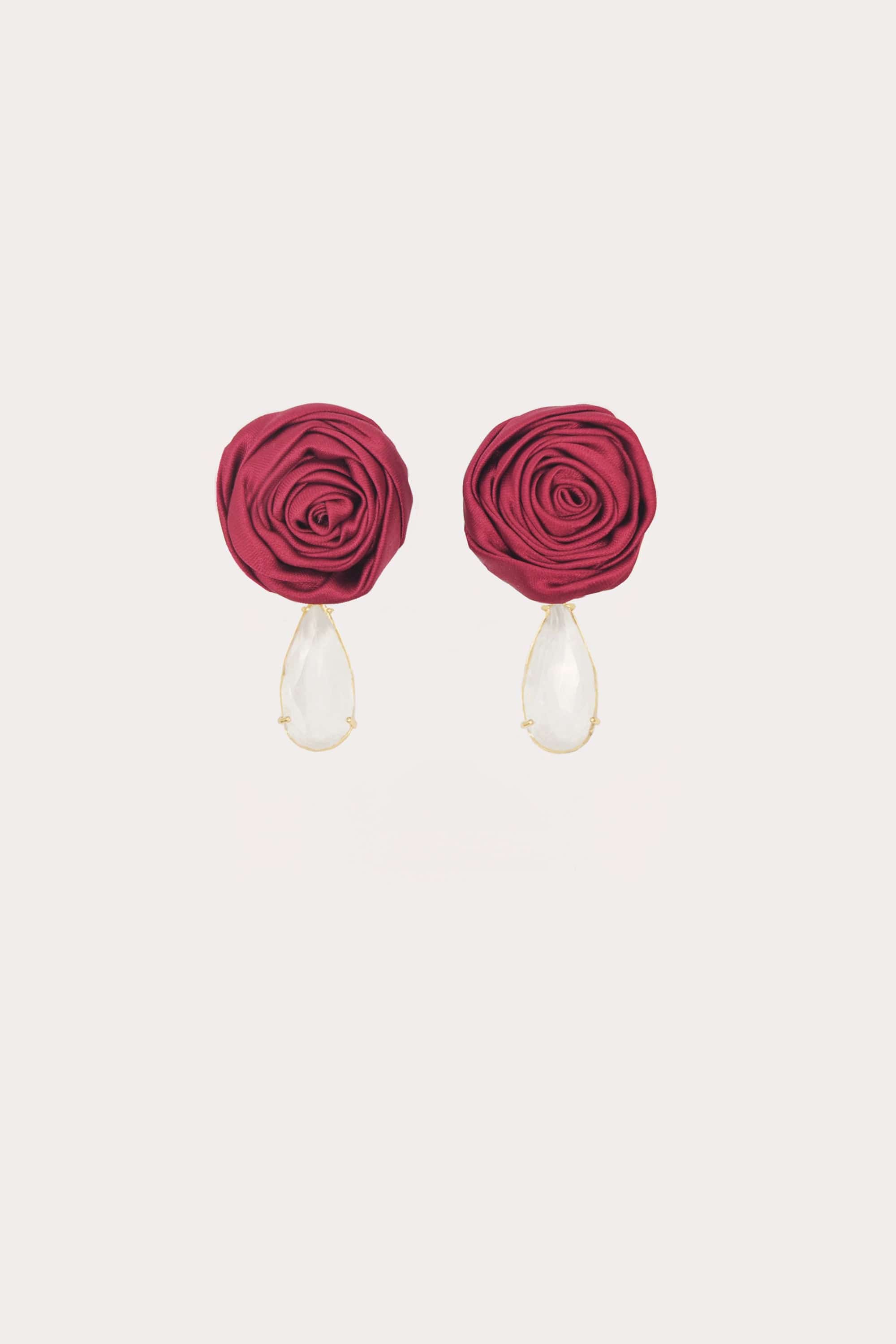 Rosette Crystal Drop Earrings