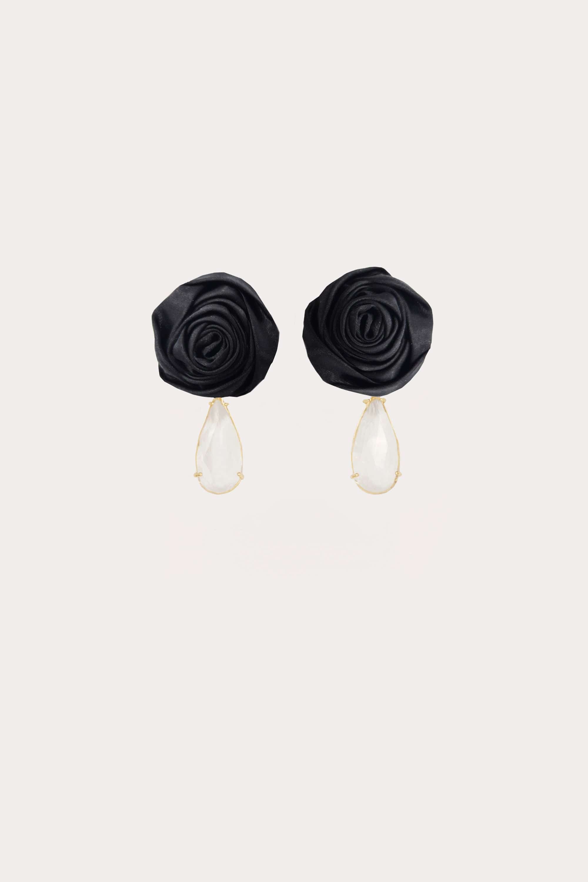 Rosette Crystal Drop Earrings