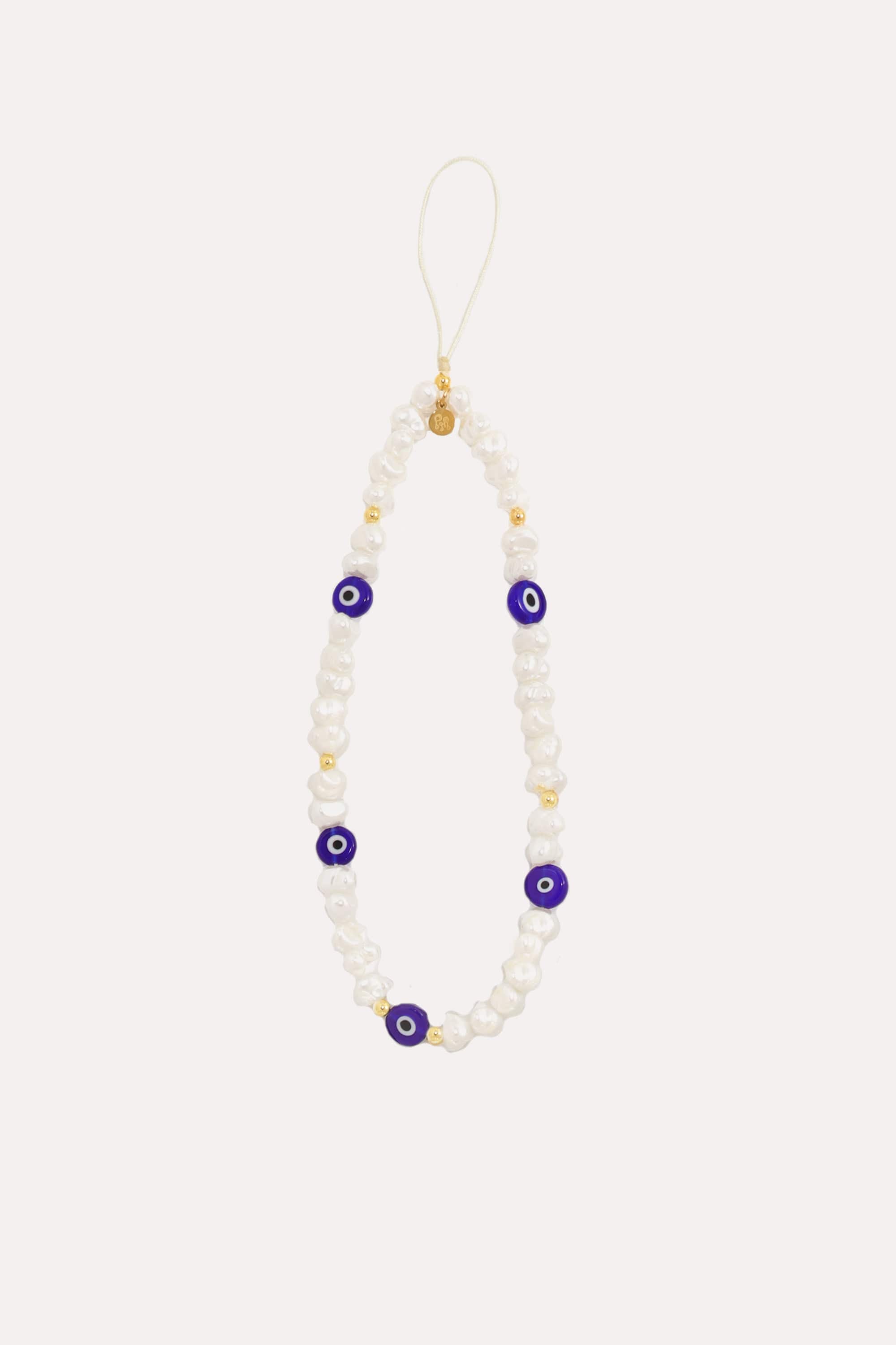 Evil Eye Pearl Phone Charm