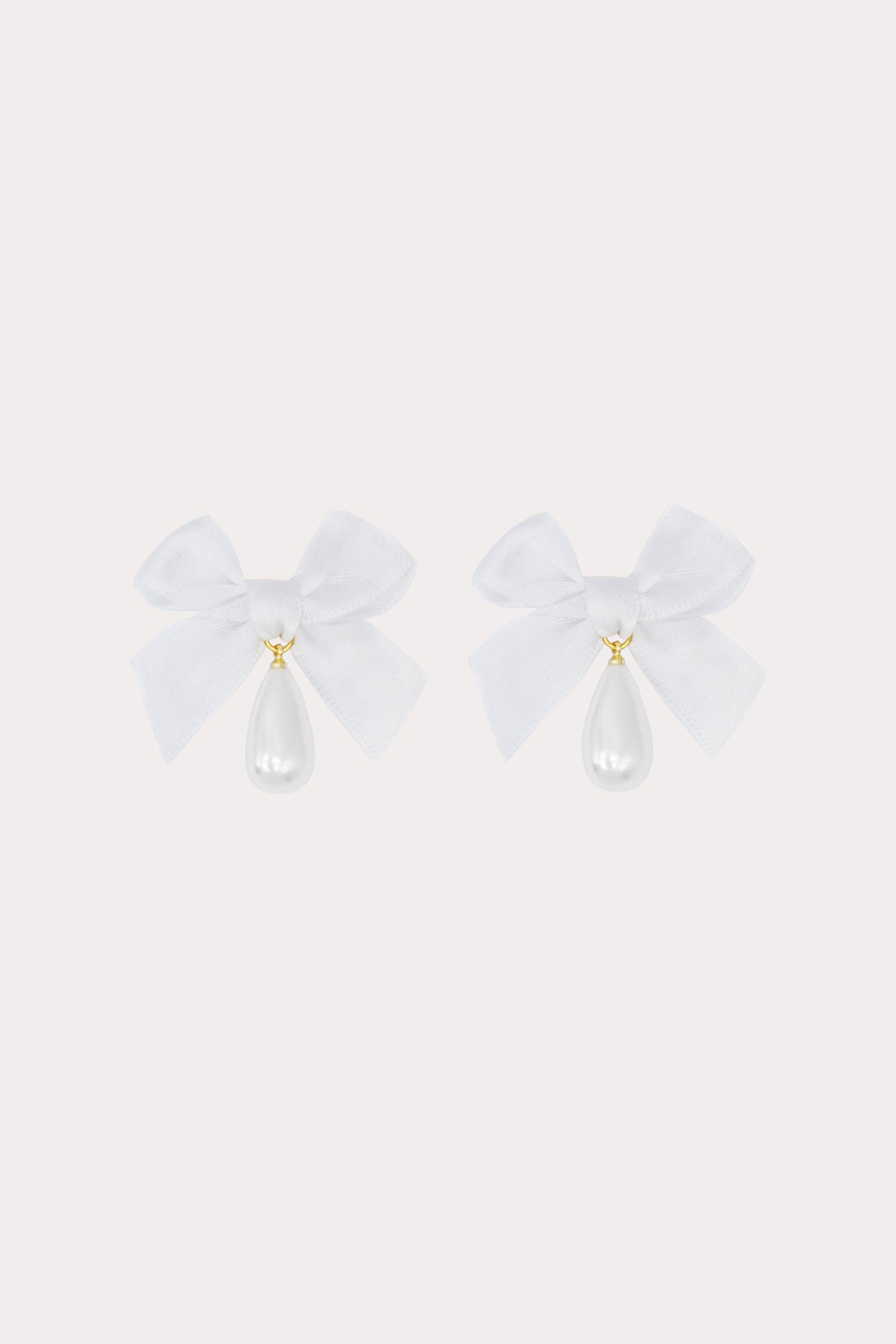 Bow Drop Pearl Earrings