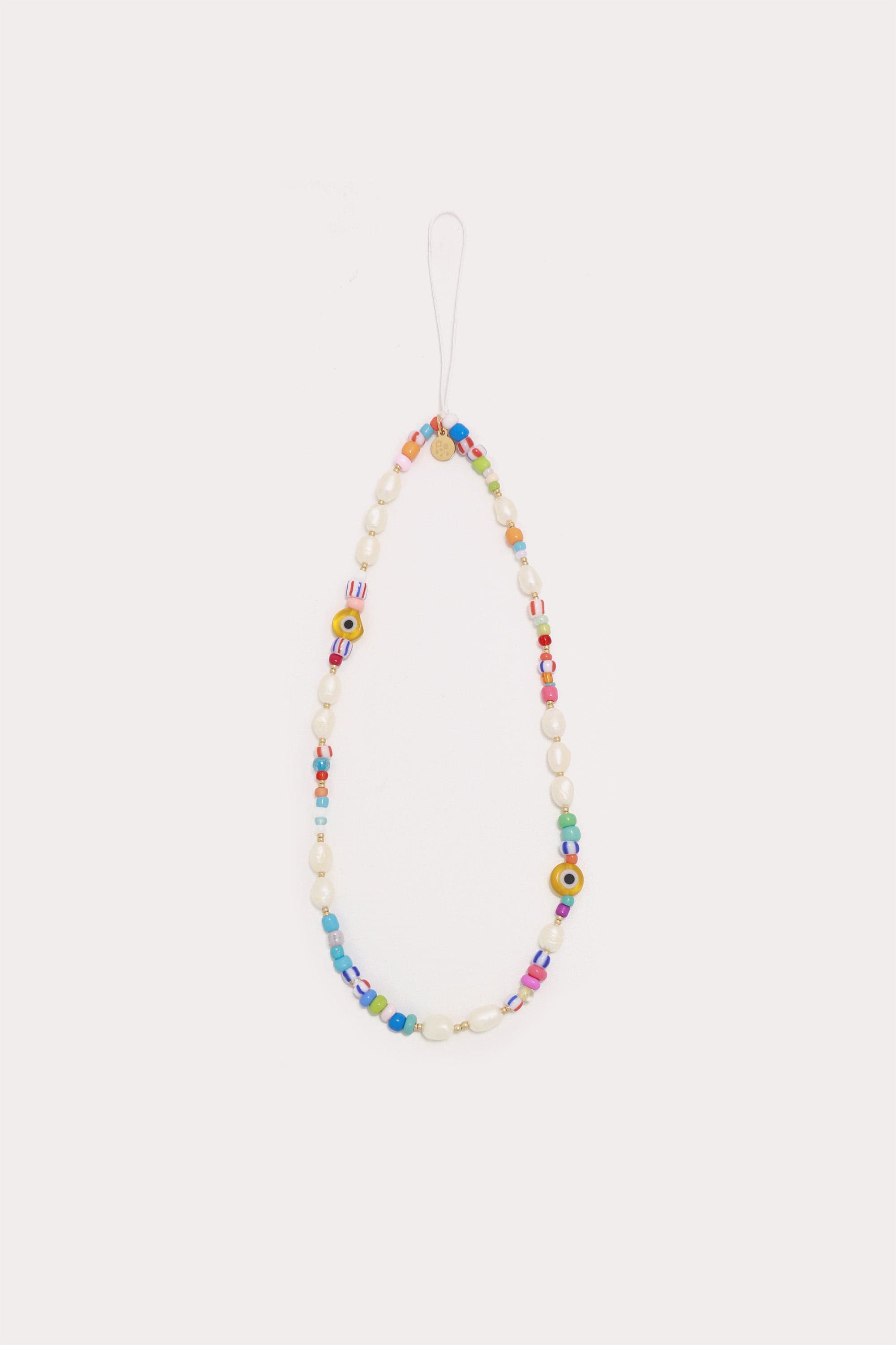 Rainbow Beaded Pearl Phone Charm
