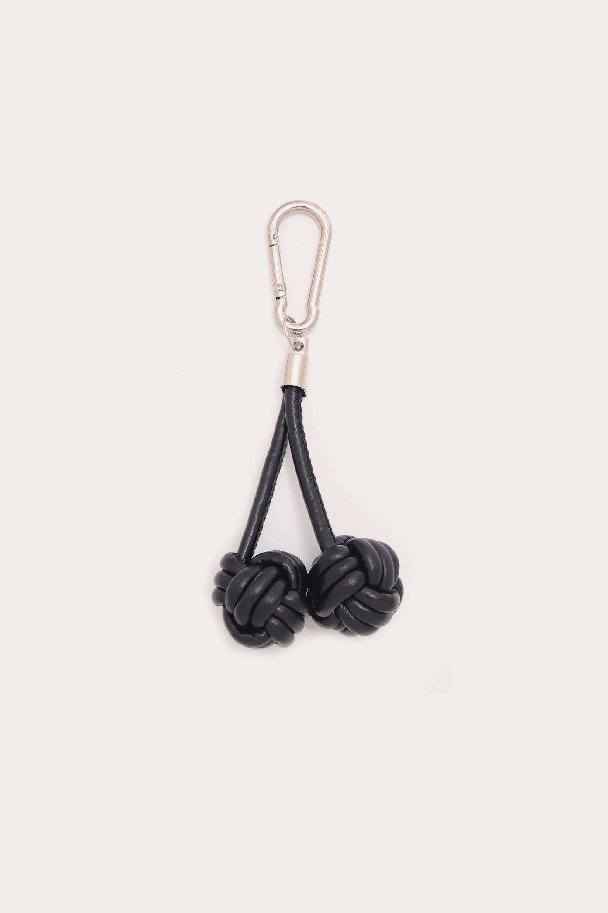 Leather Knot Cherry Bag Charm