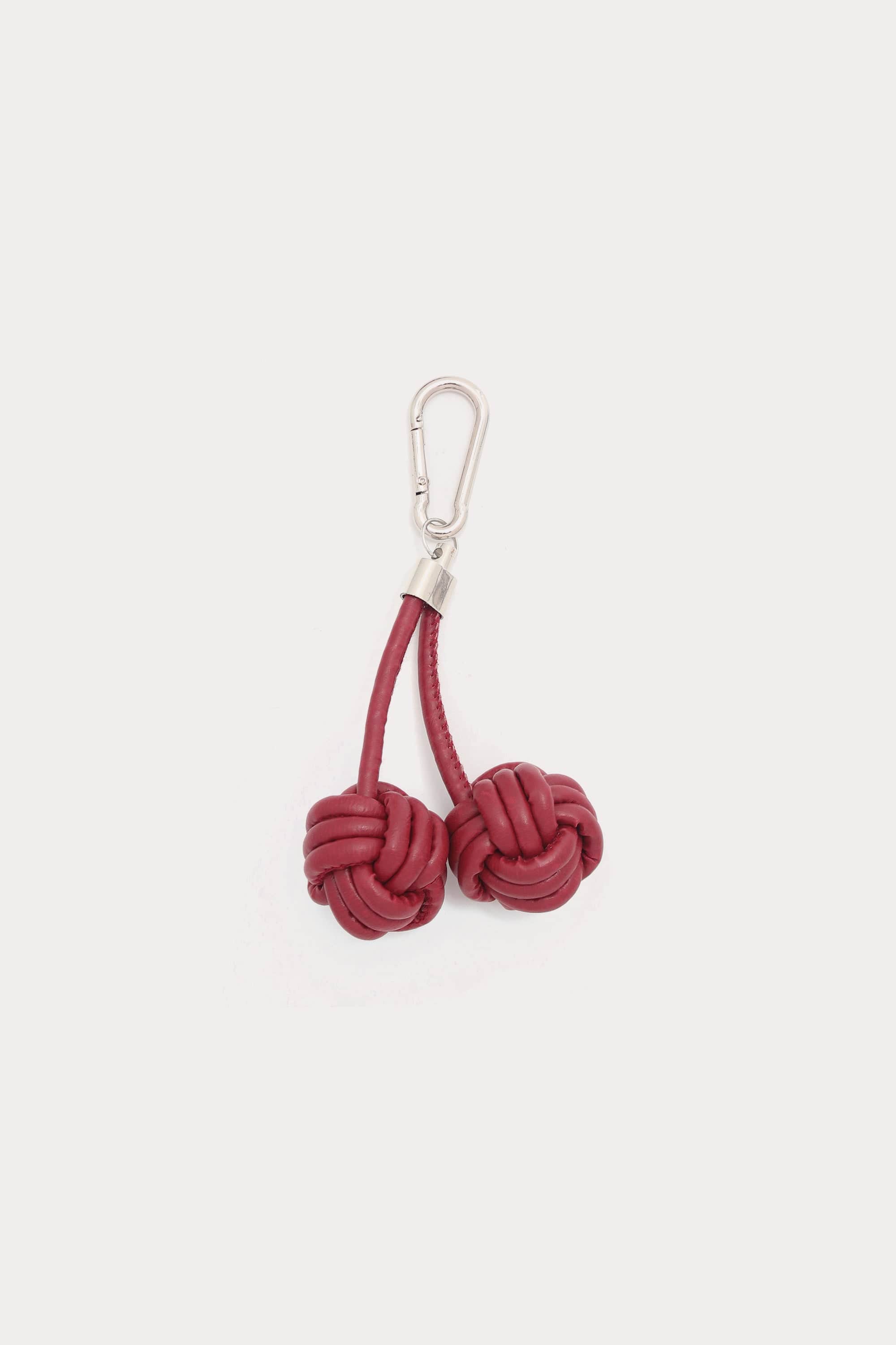 Leather Knot Cherry Bag Charm
