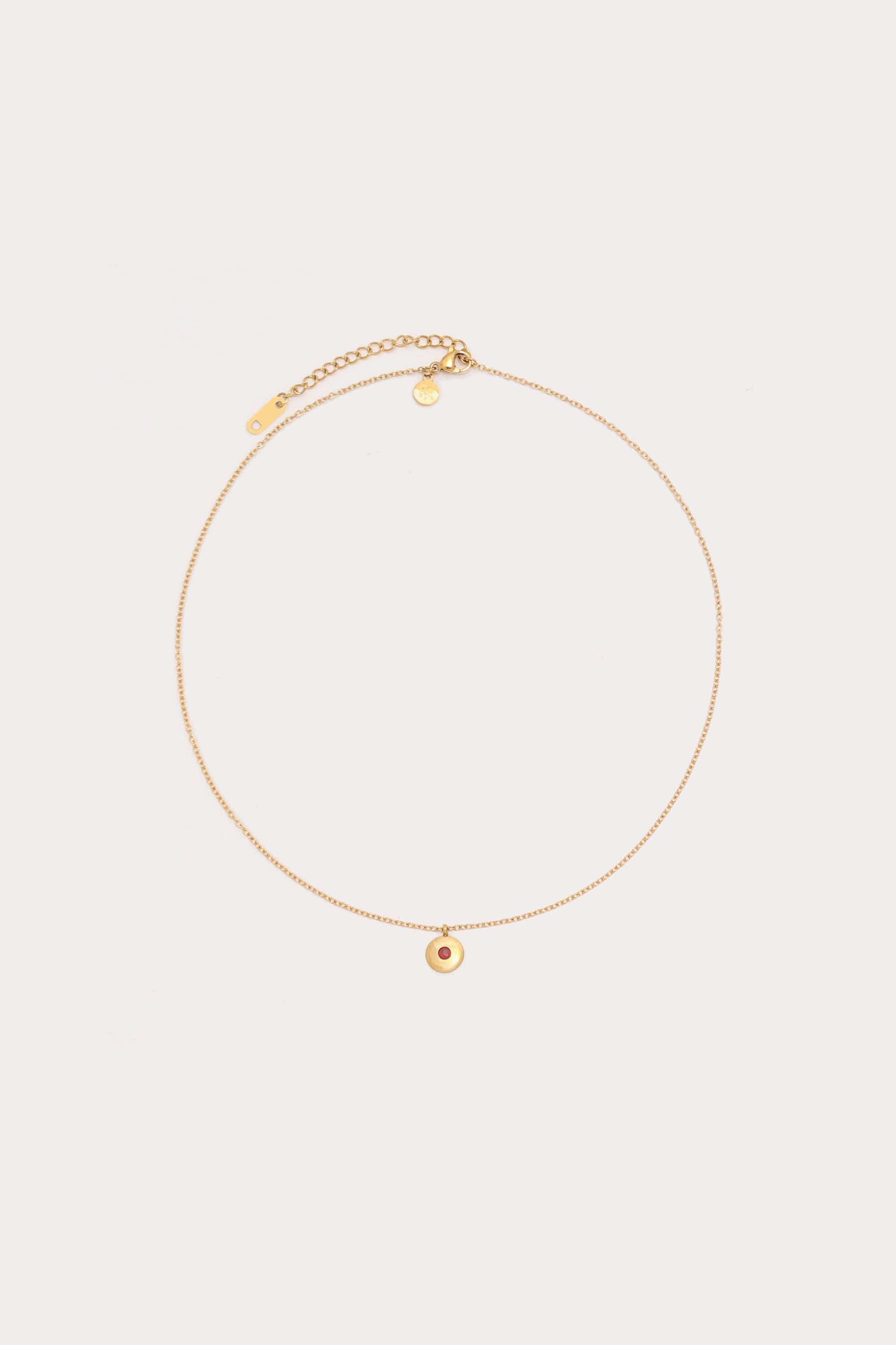 Birthstone Disc Necklace