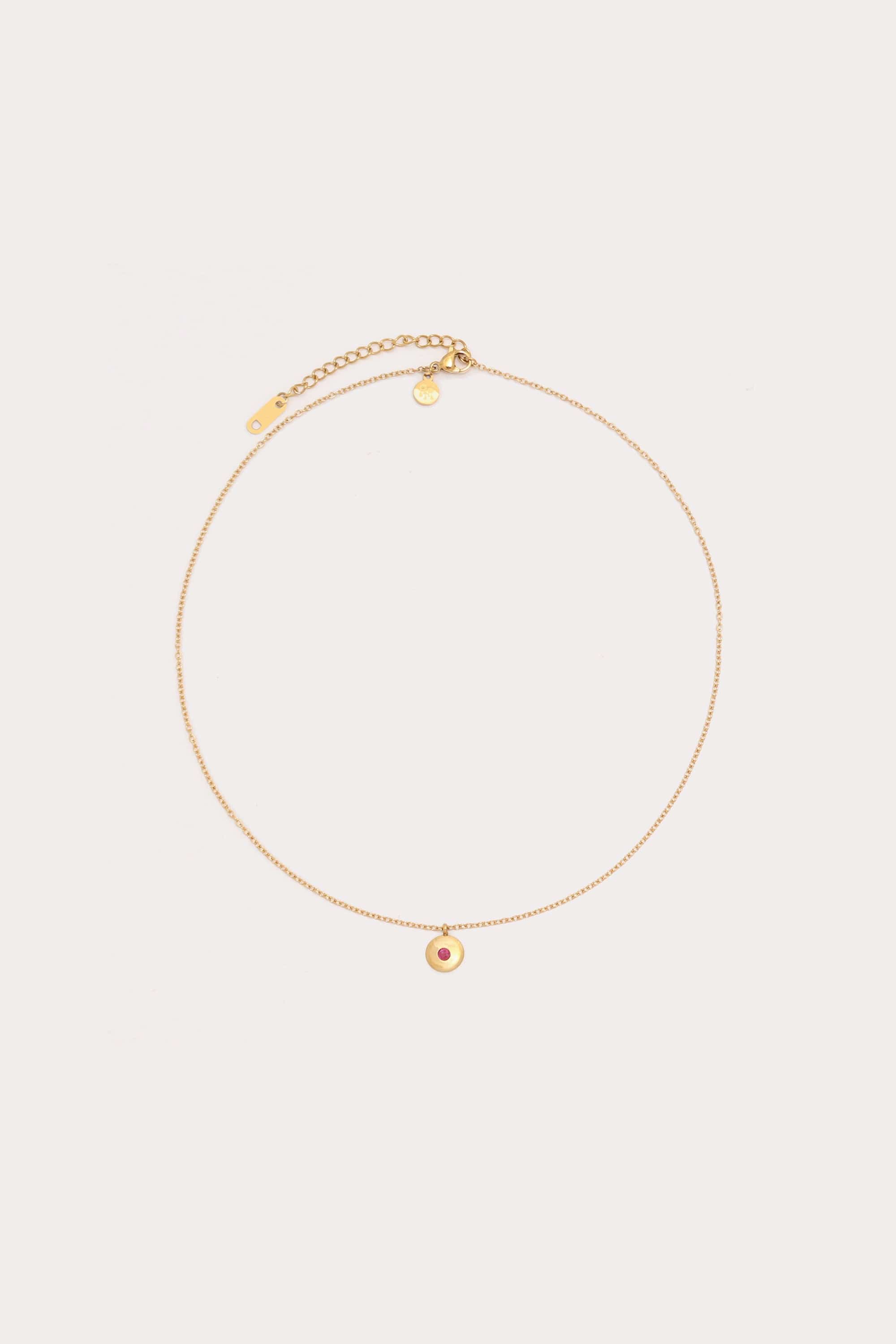 Birthstone Disc Necklace