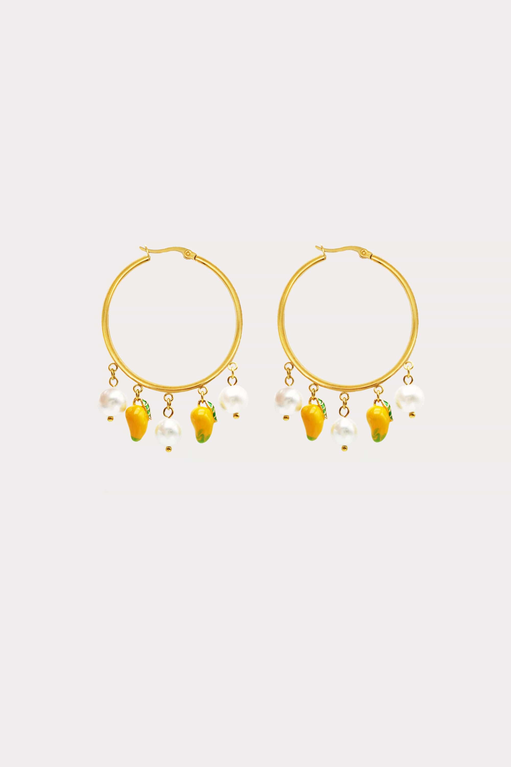 Fruity Pearl Drop Hoops