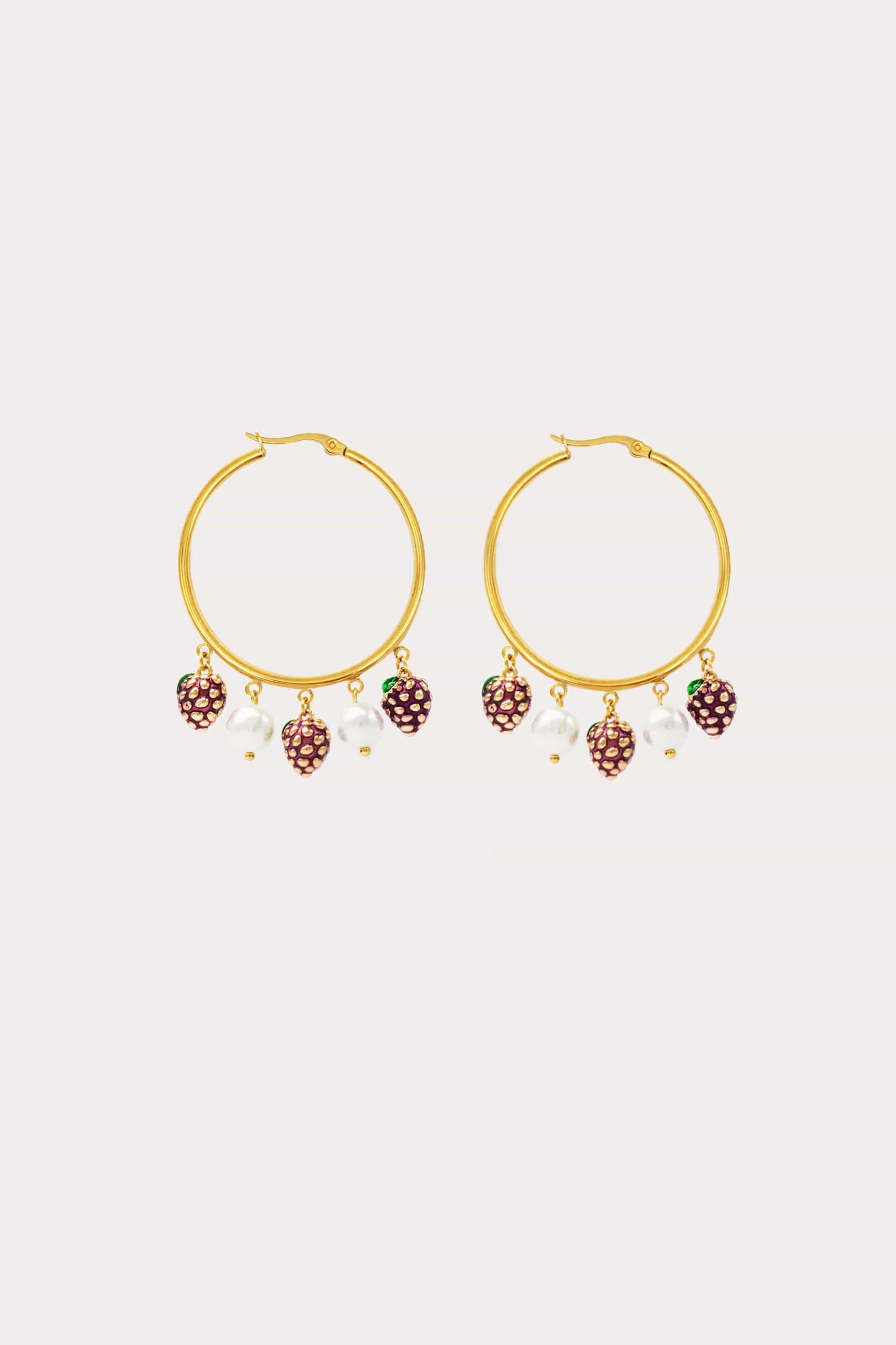 Fruity Pearl Drop Hoops