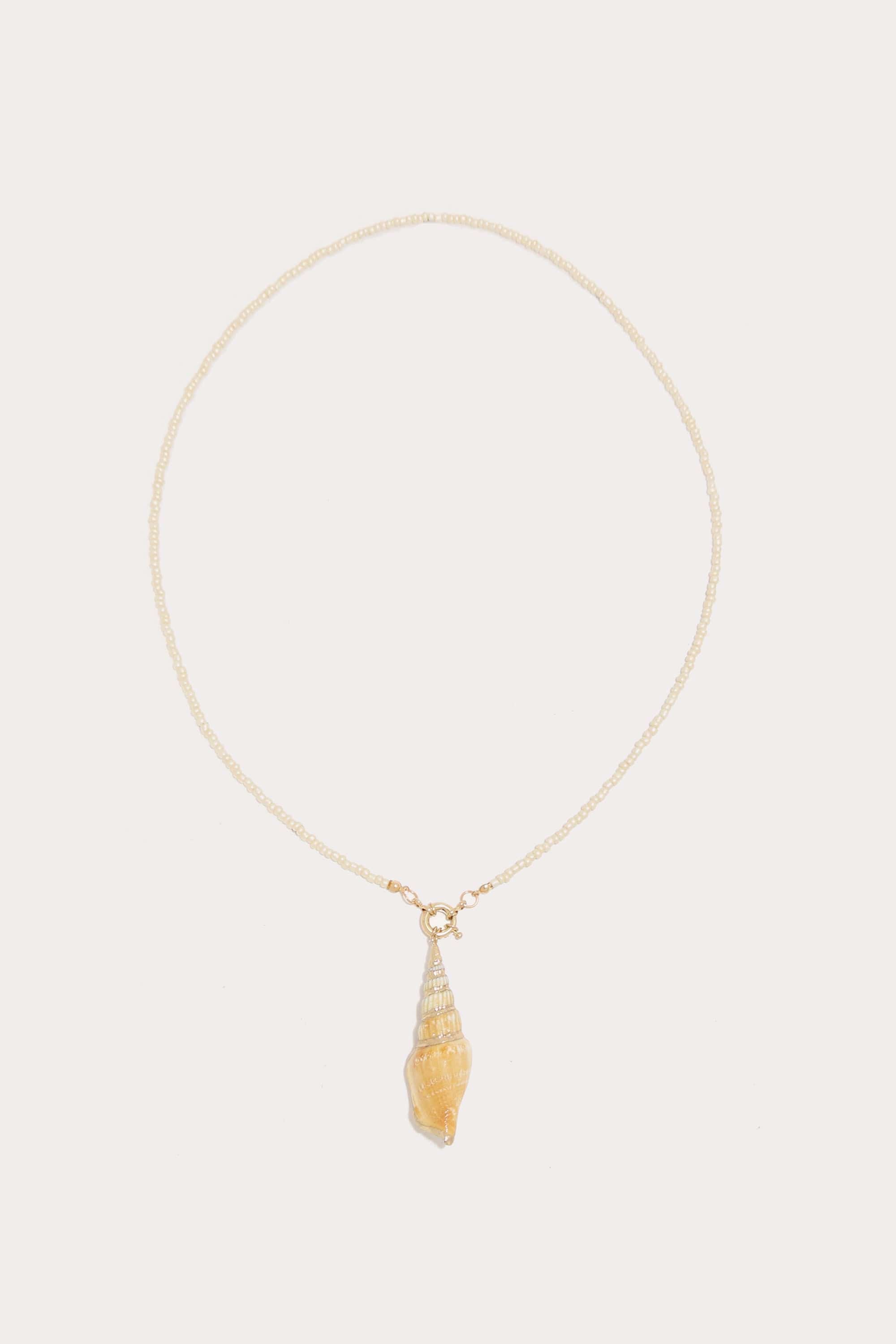 Beaded Conch Pendant Necklace
