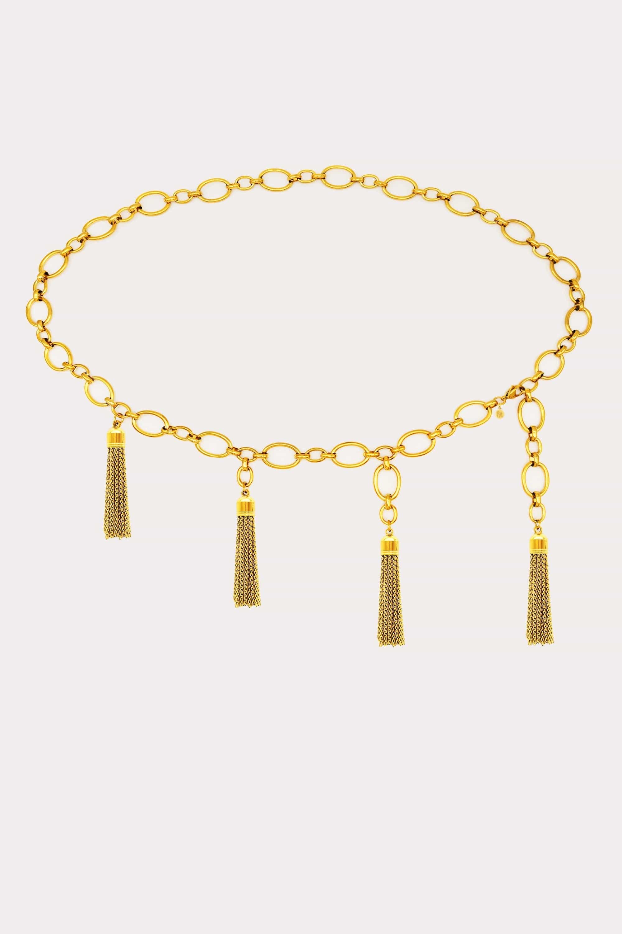 Fringe Box Chain Tassel Belt