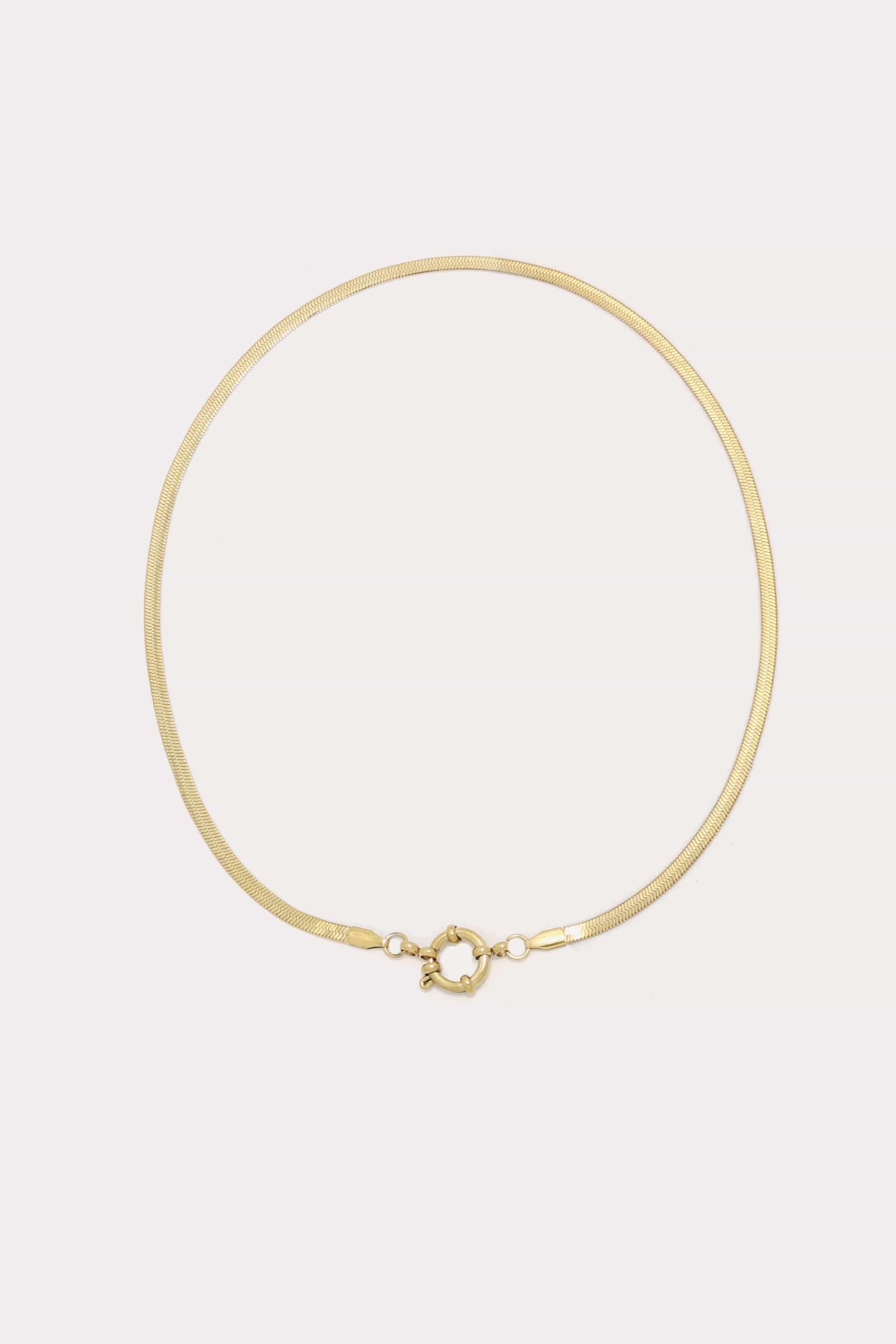 Herringbone Round Carabiner Necklace