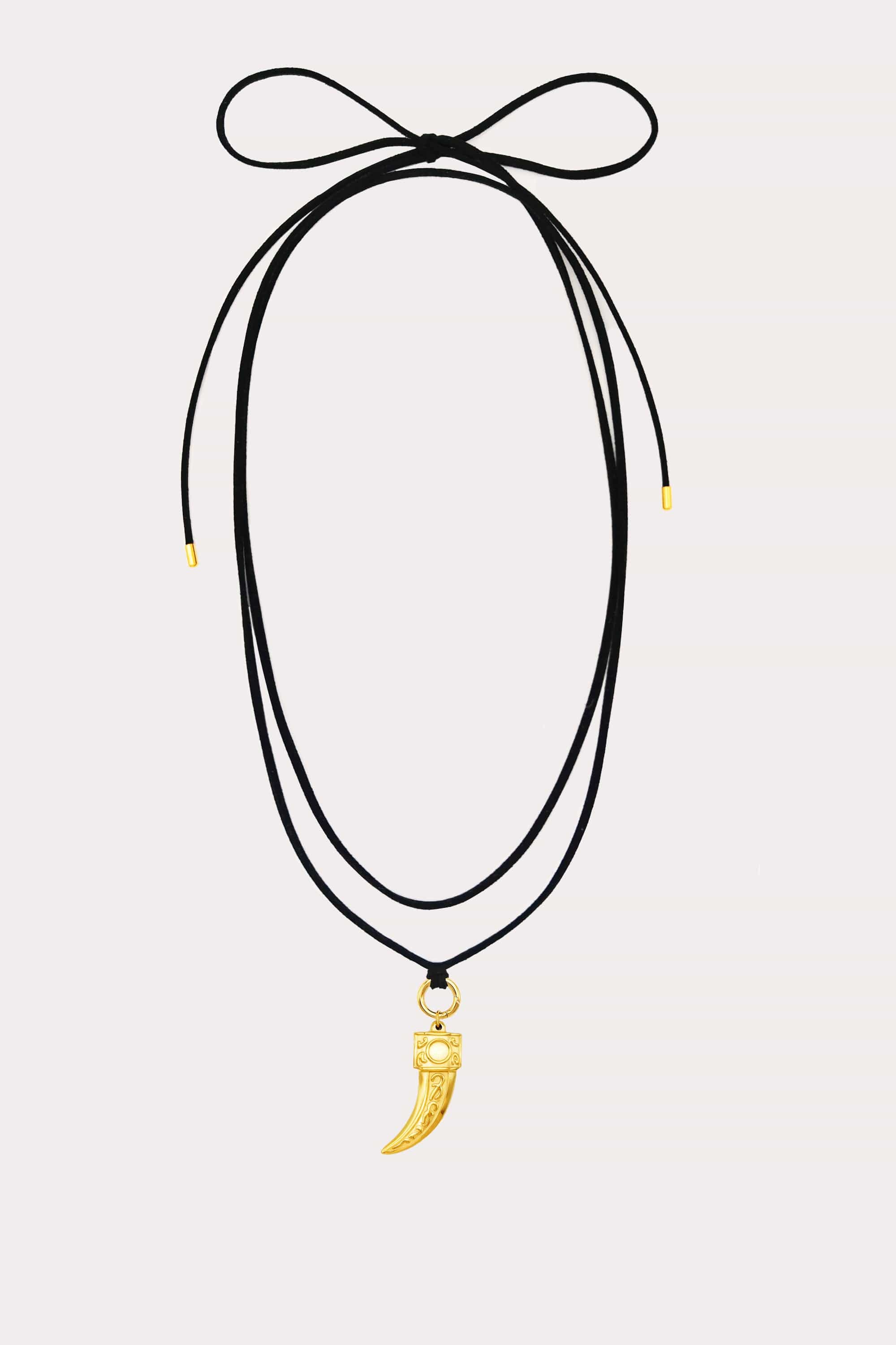 Horn Corded Tie Necklace