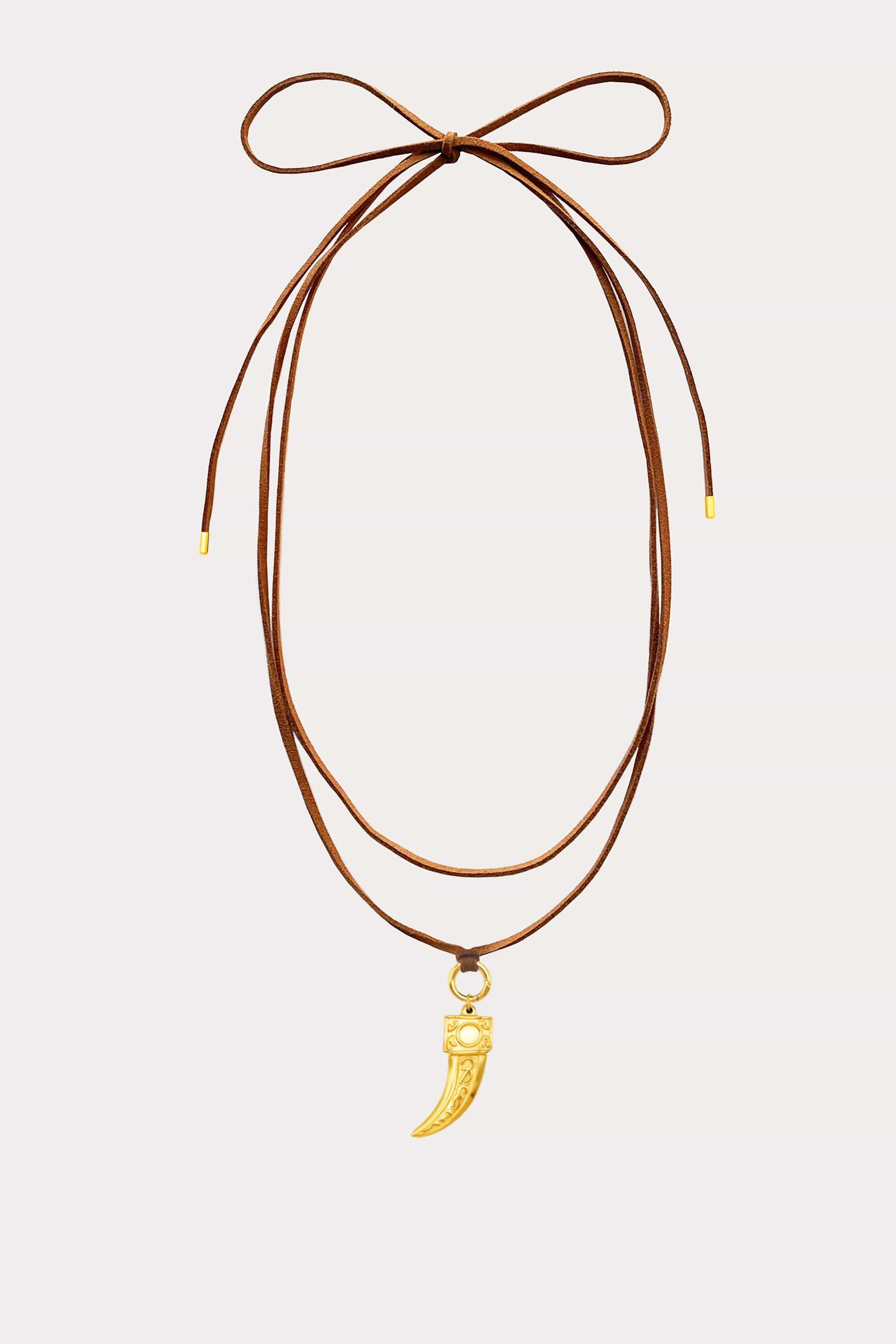 Horn Corded Tie Necklace