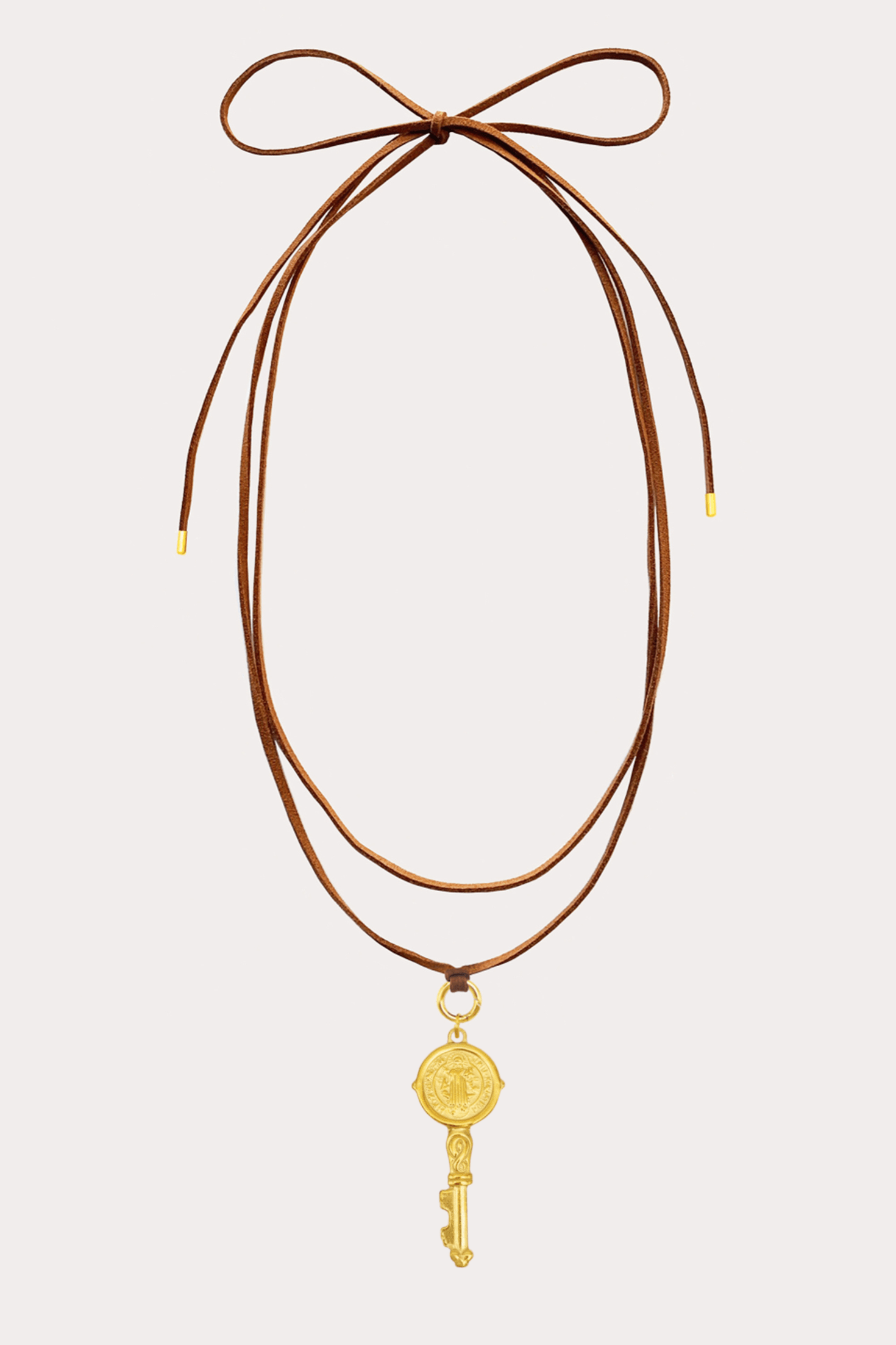 Key Corded Tie Necklace