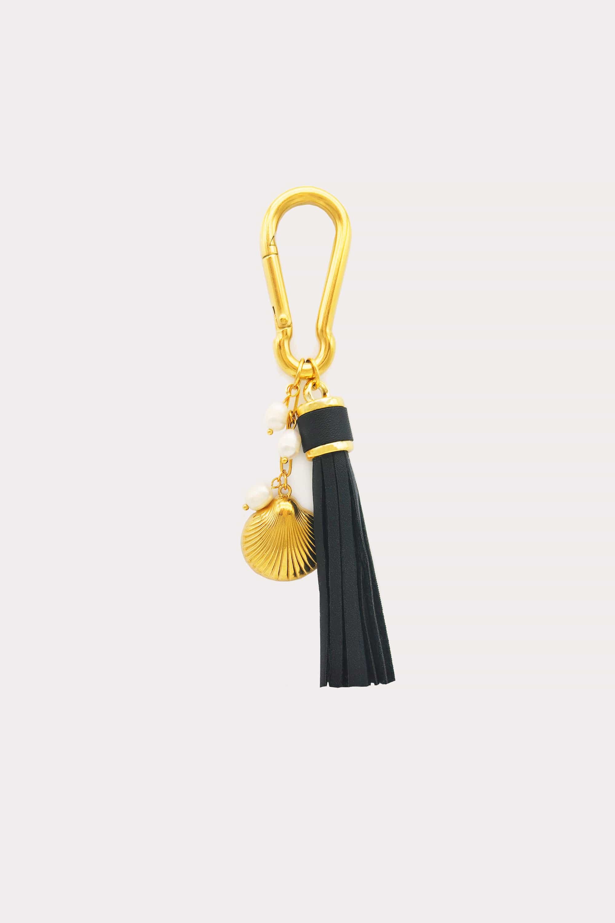 Leather Tassel Charm Keychain