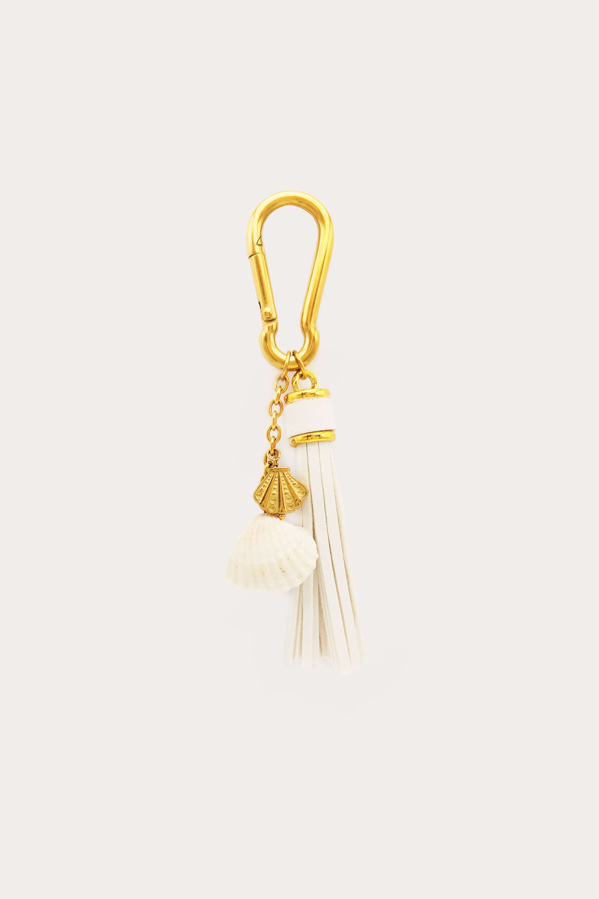 Saltwater Leather Tassel Charm Keychain