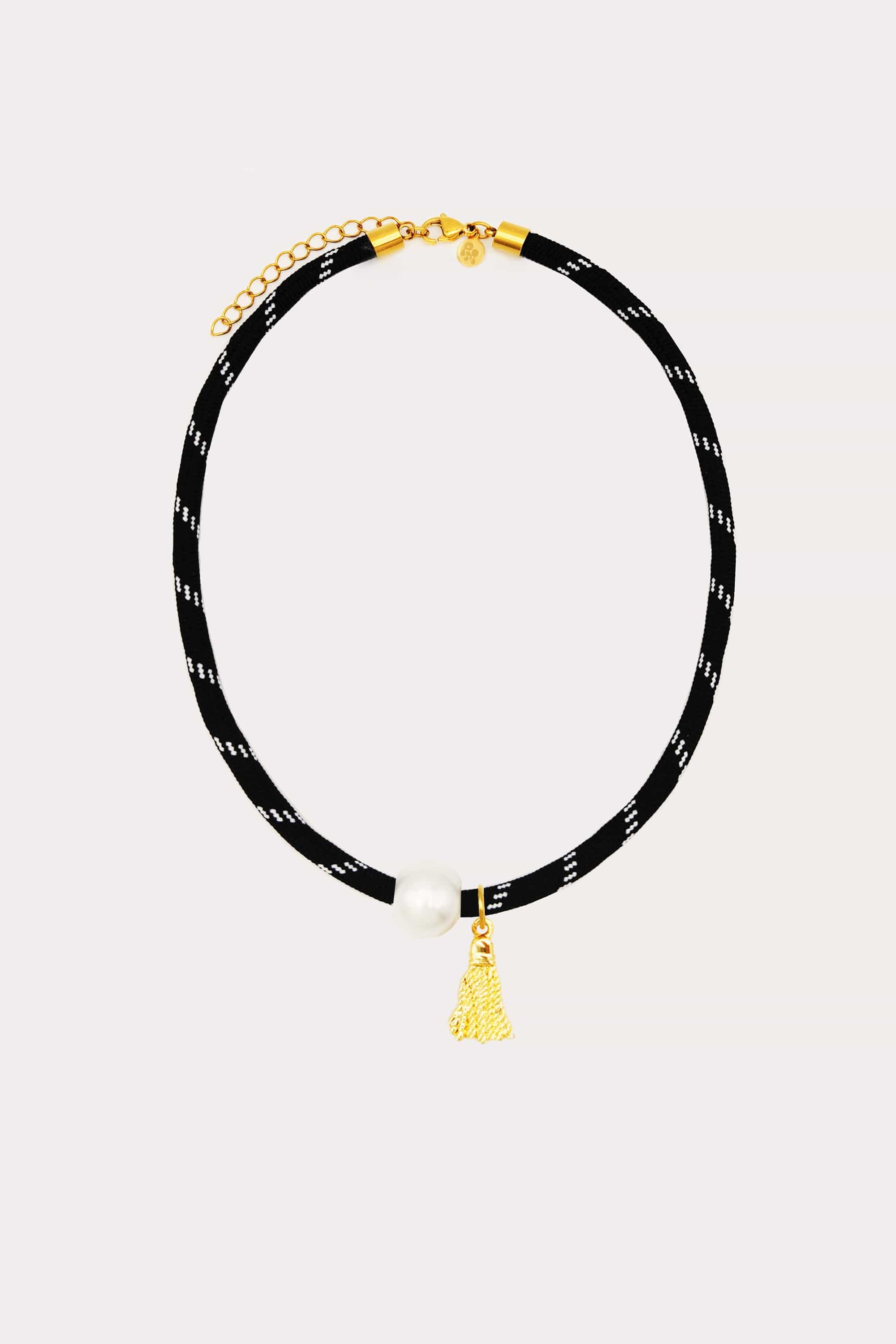 Tassel Pearl Charm Paracord Necklace