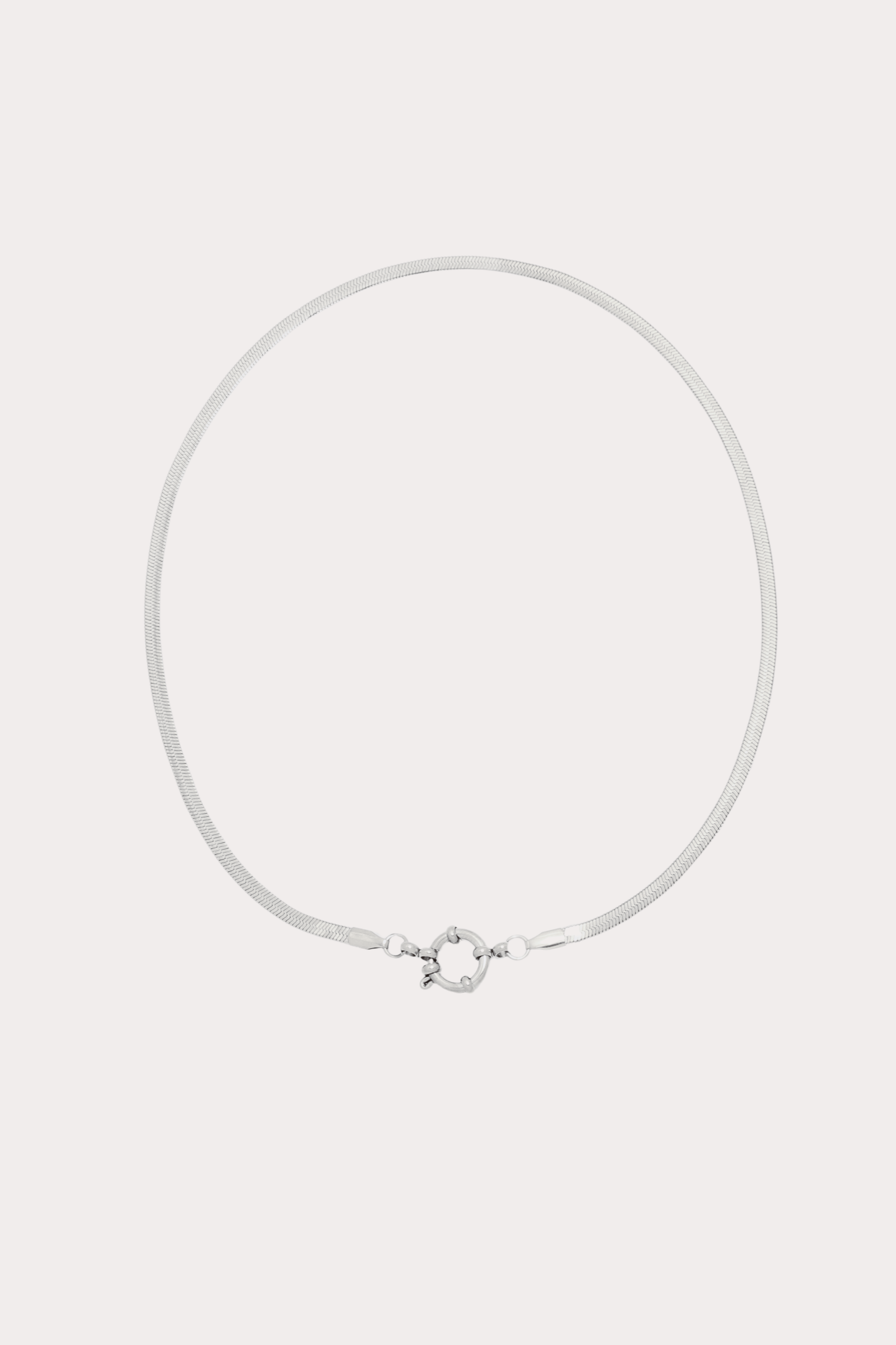 Herringbone Round Carabiner Necklace