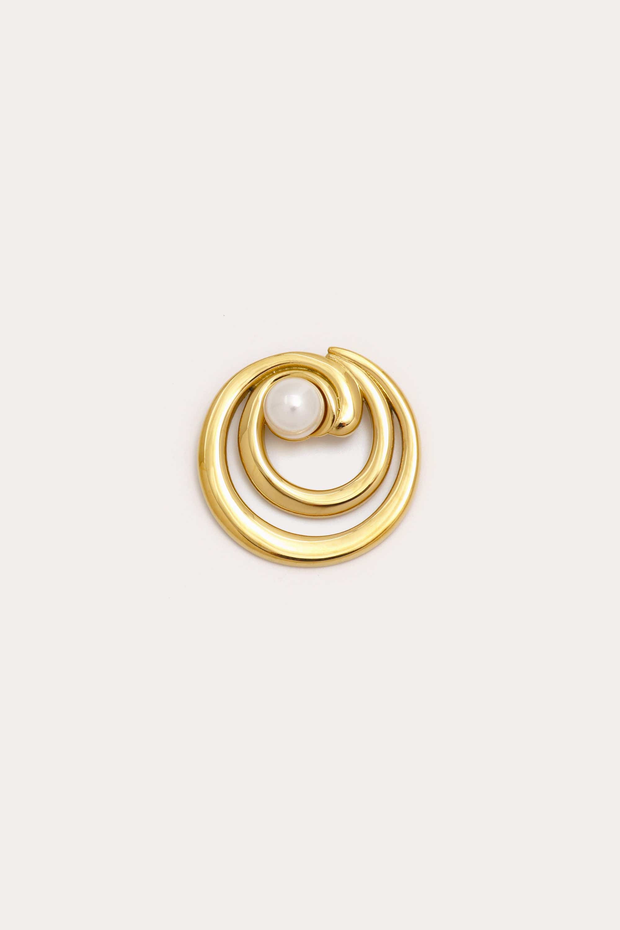 Swirl Pearl Brooch