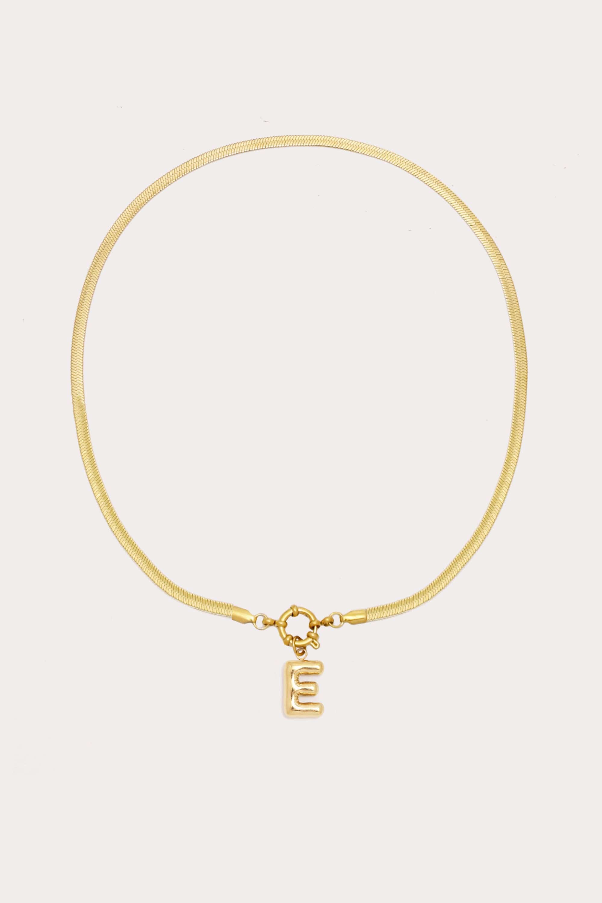 Bubble Initial Herringbone Necklace