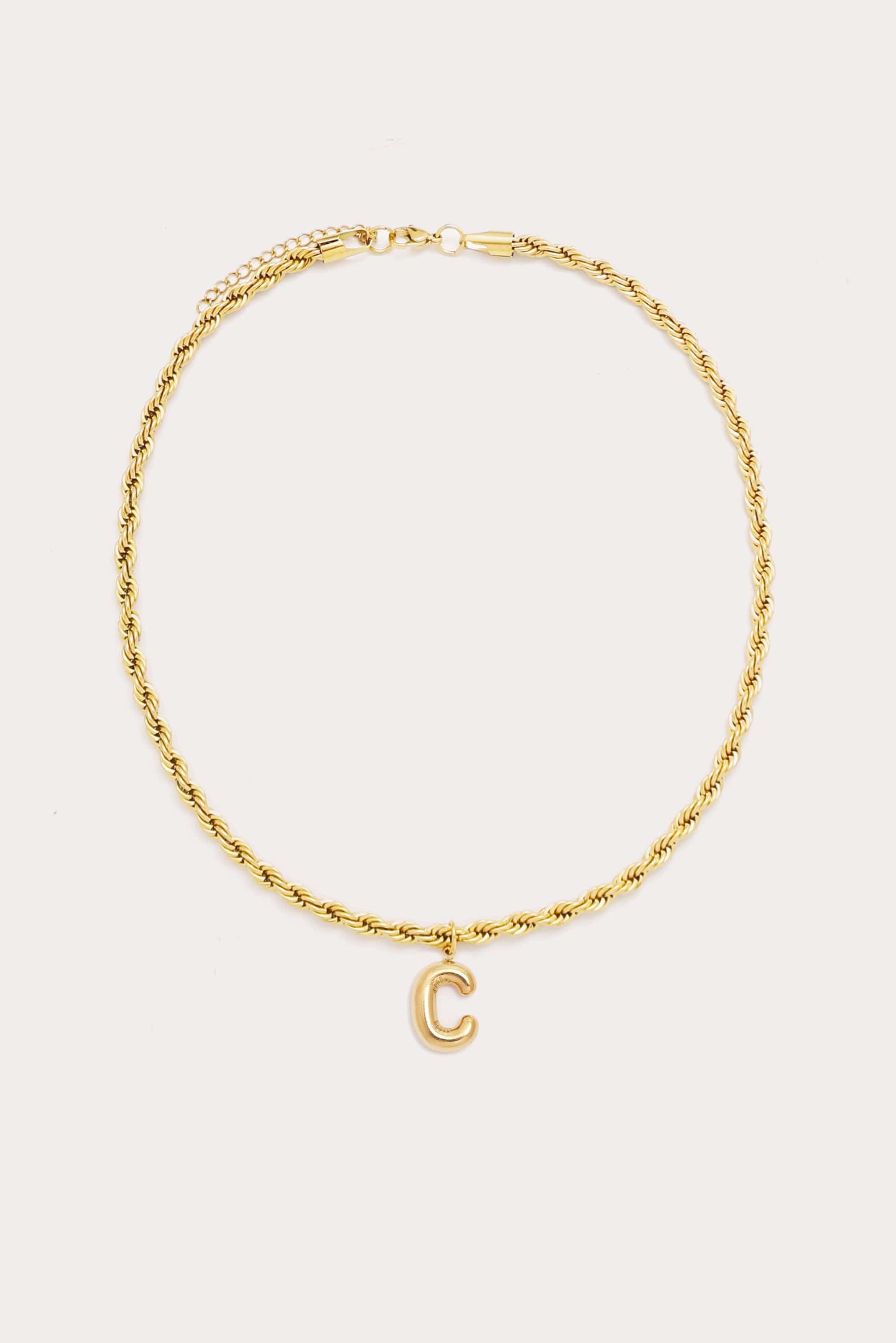 Bubble Initial Rope Necklace