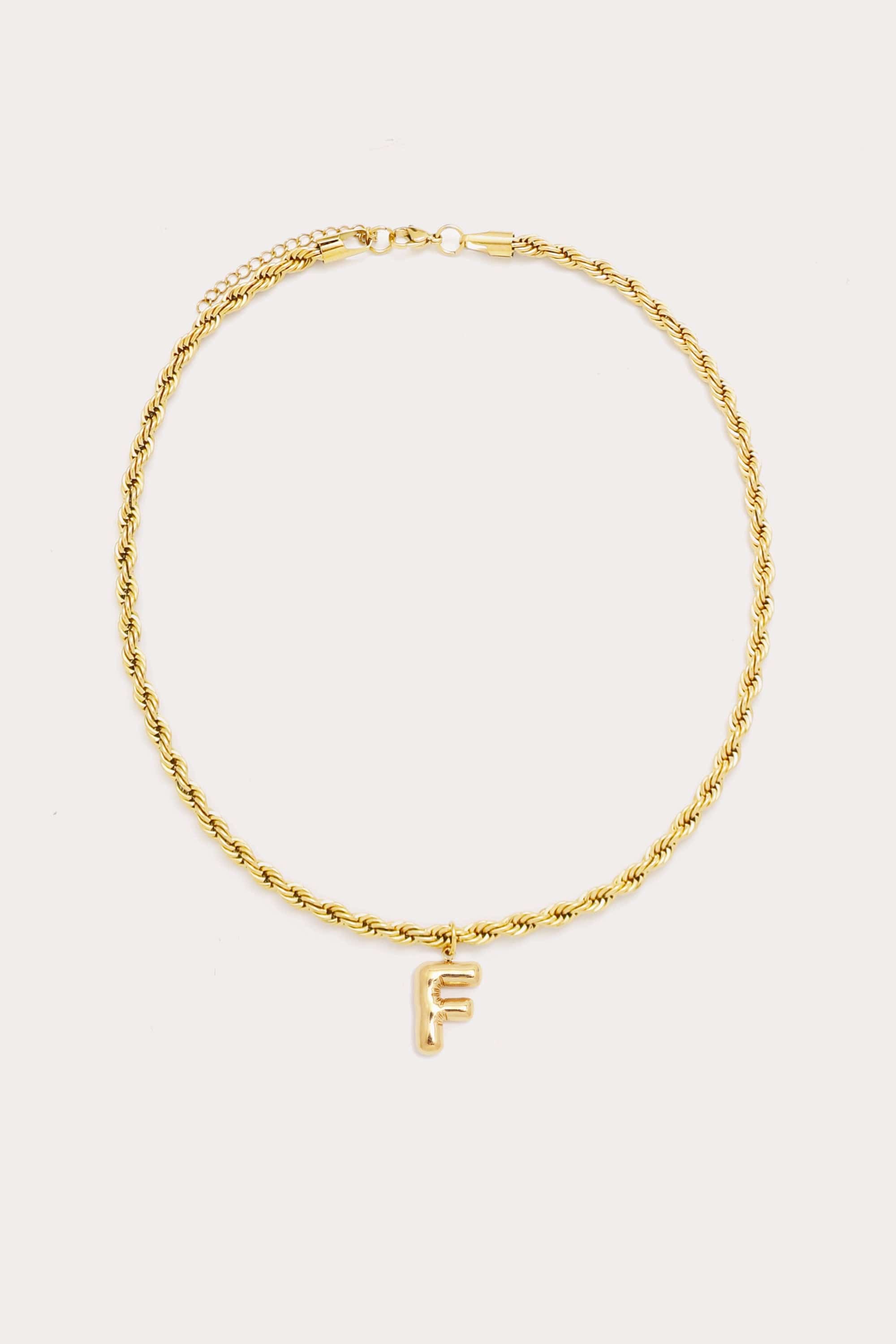 Bubble Initial Rope Necklace