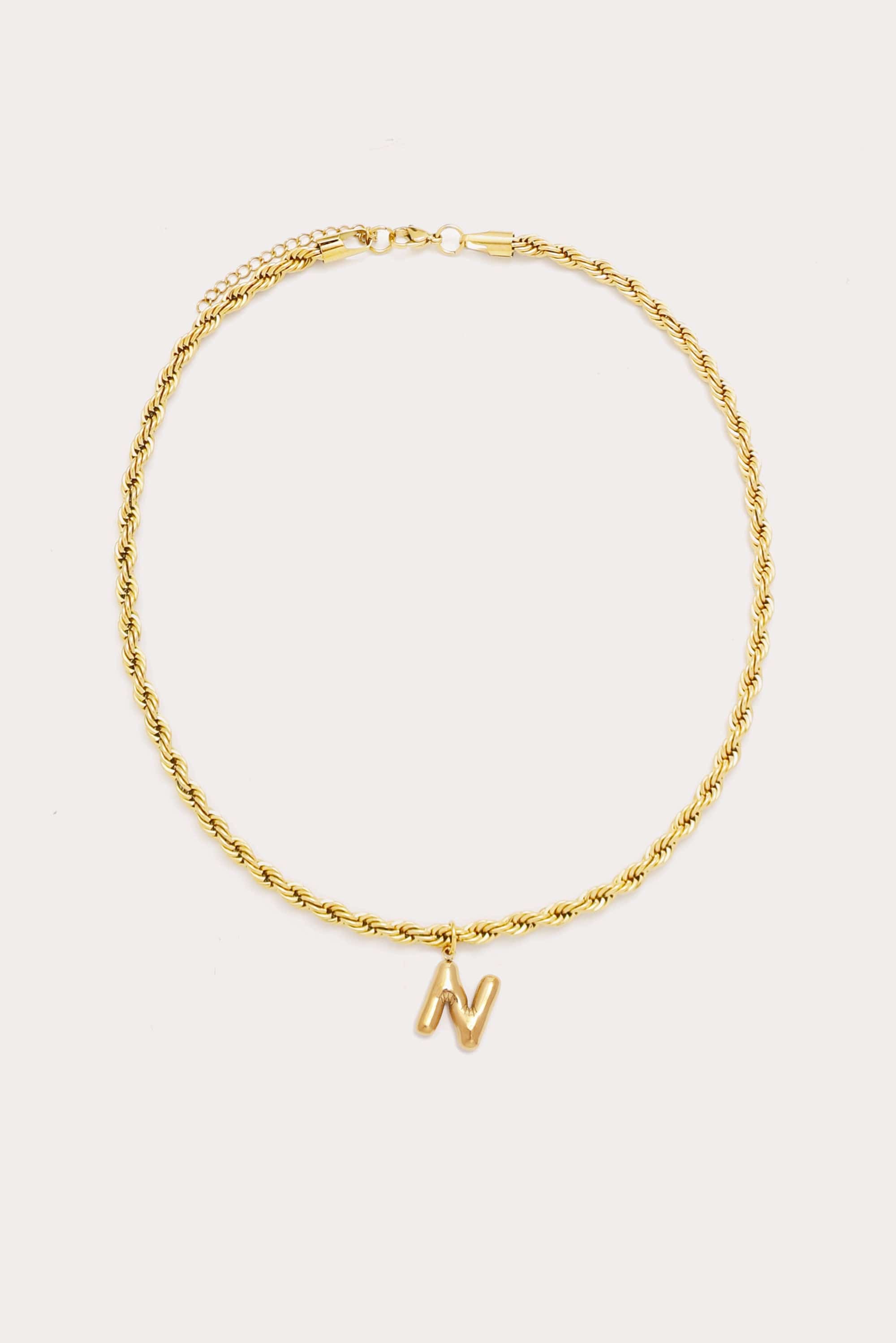 Bubble Initial Rope Necklace