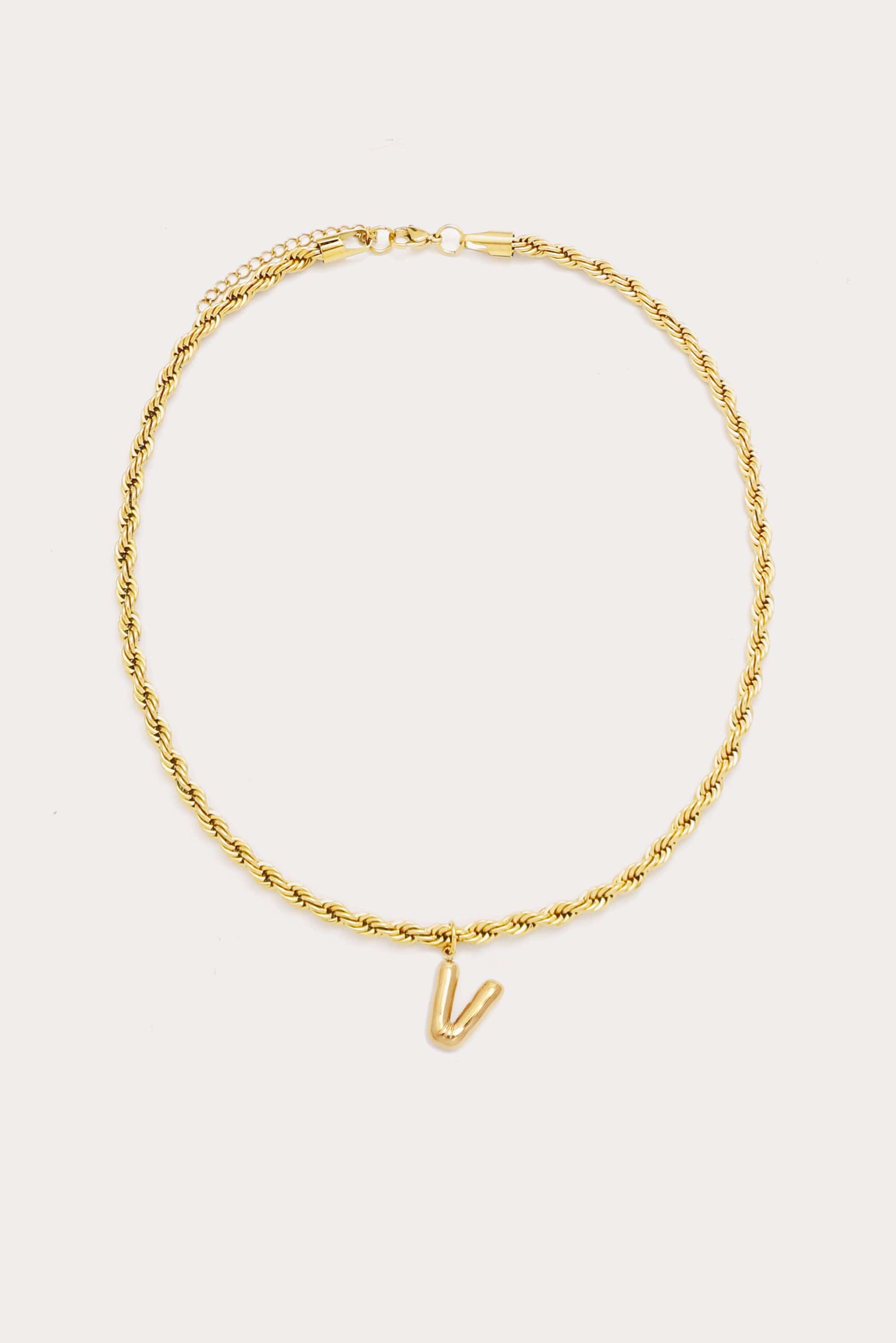 Bubble Initial Rope Necklace