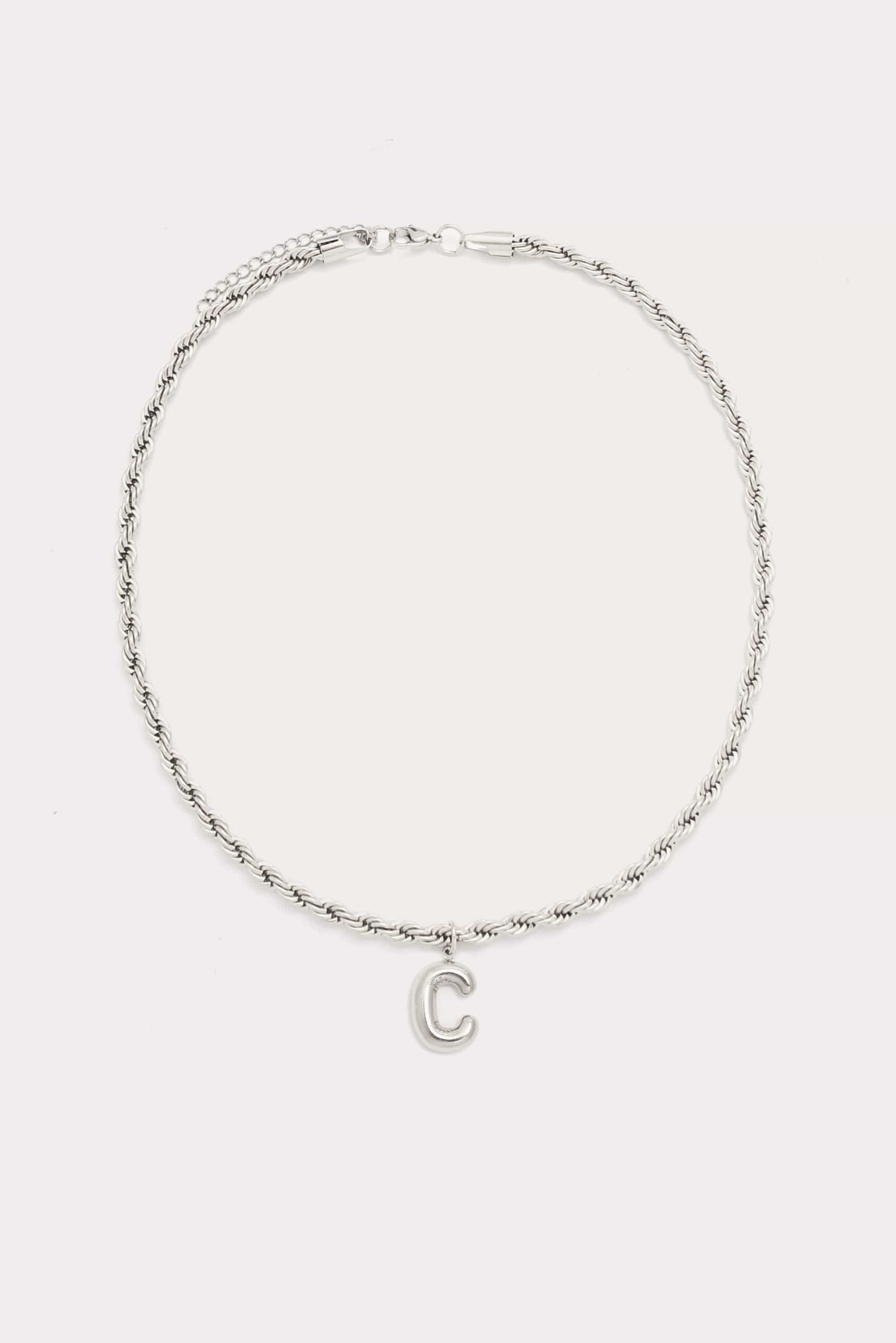 Bubble Initial Rope Necklace