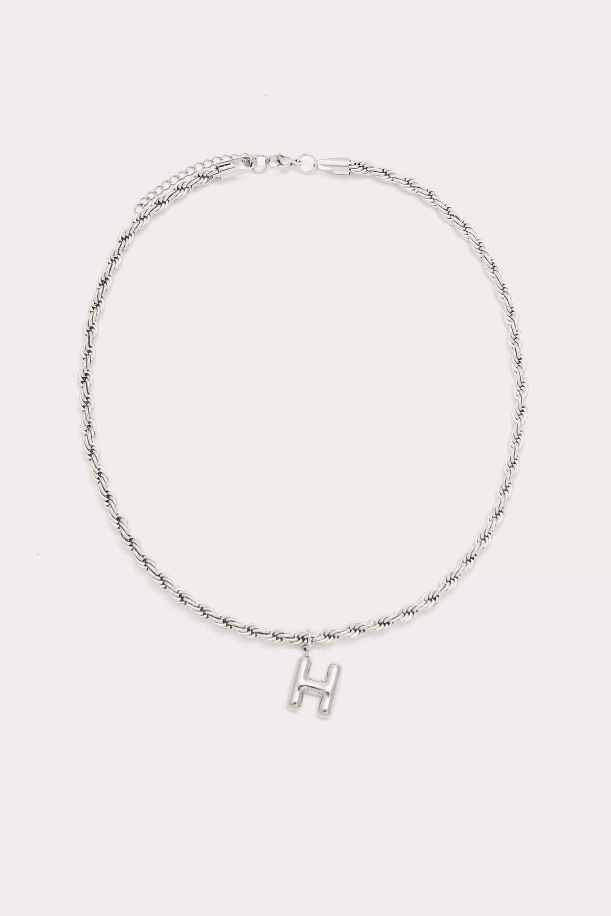 Bubble Initial Rope Necklace