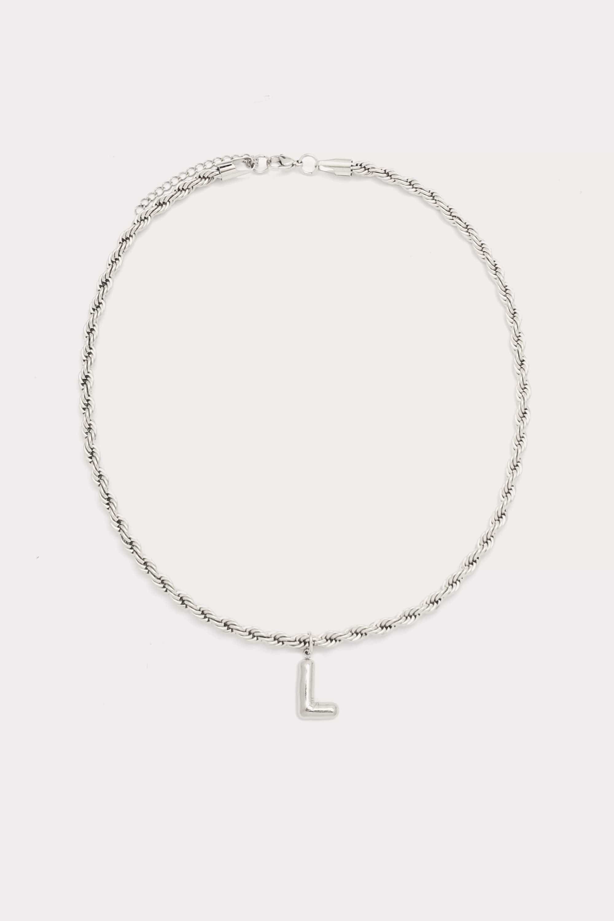 Bubble Initial Rope Necklace