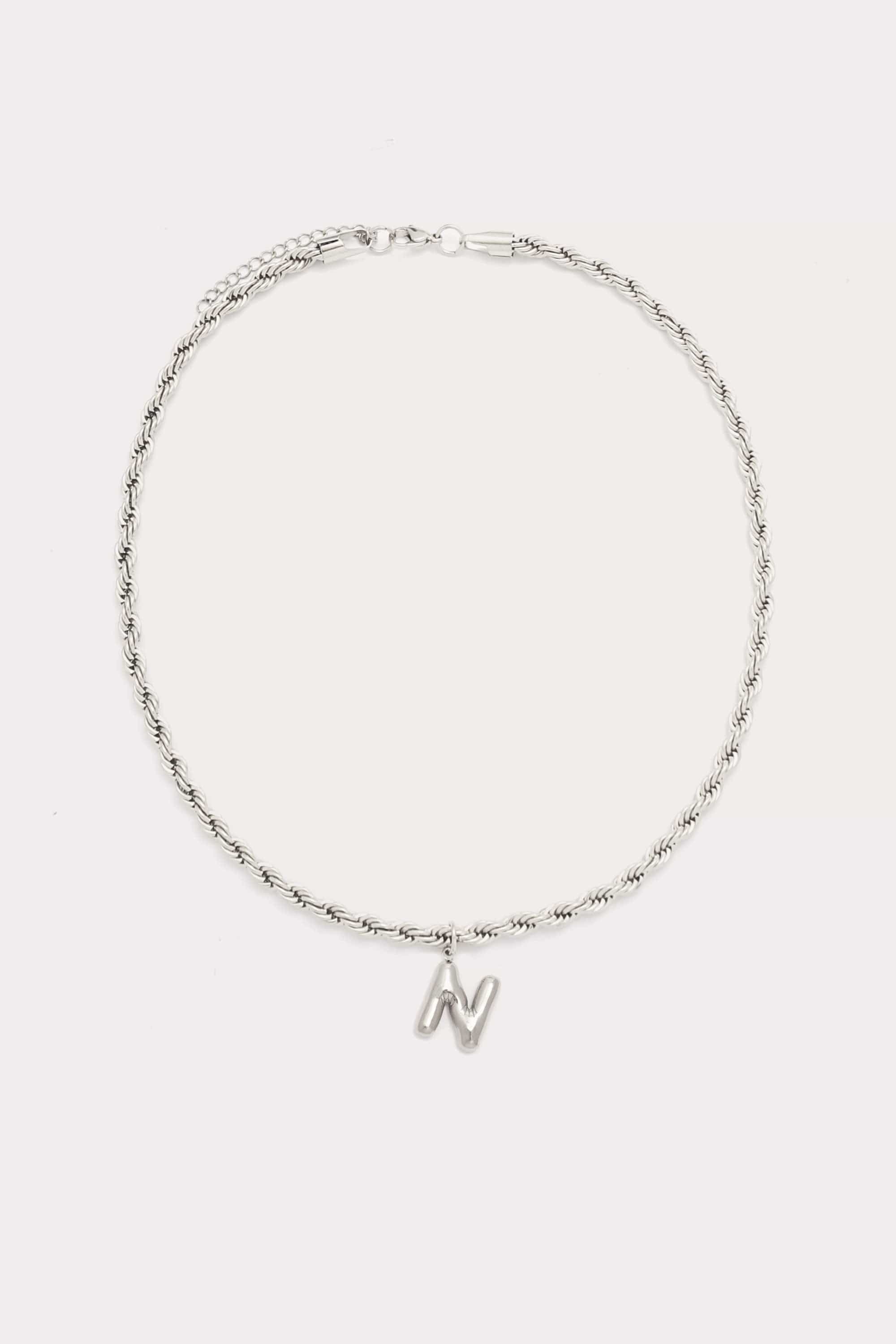 Bubble Initial Rope Necklace