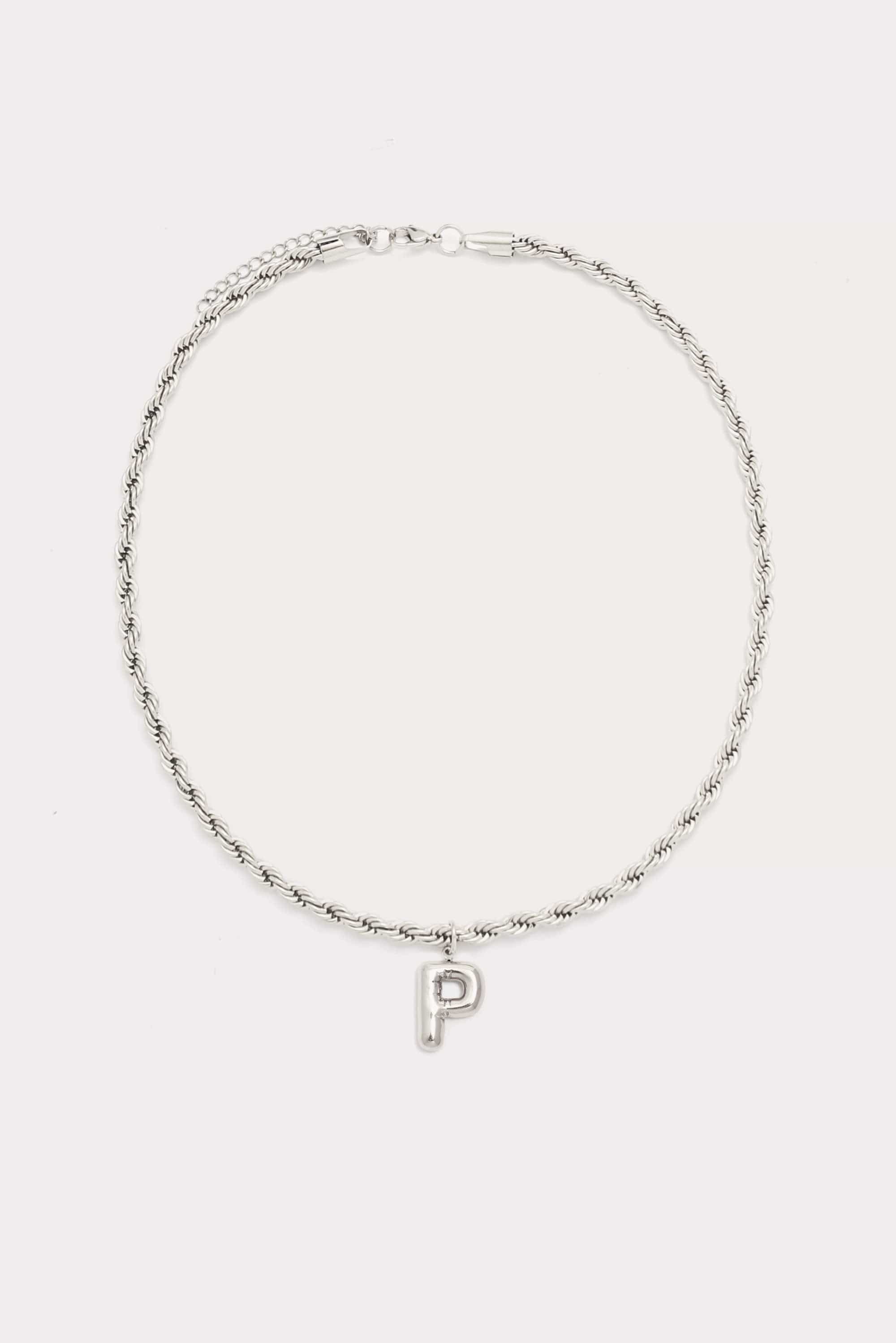 Bubble Initial Rope Necklace