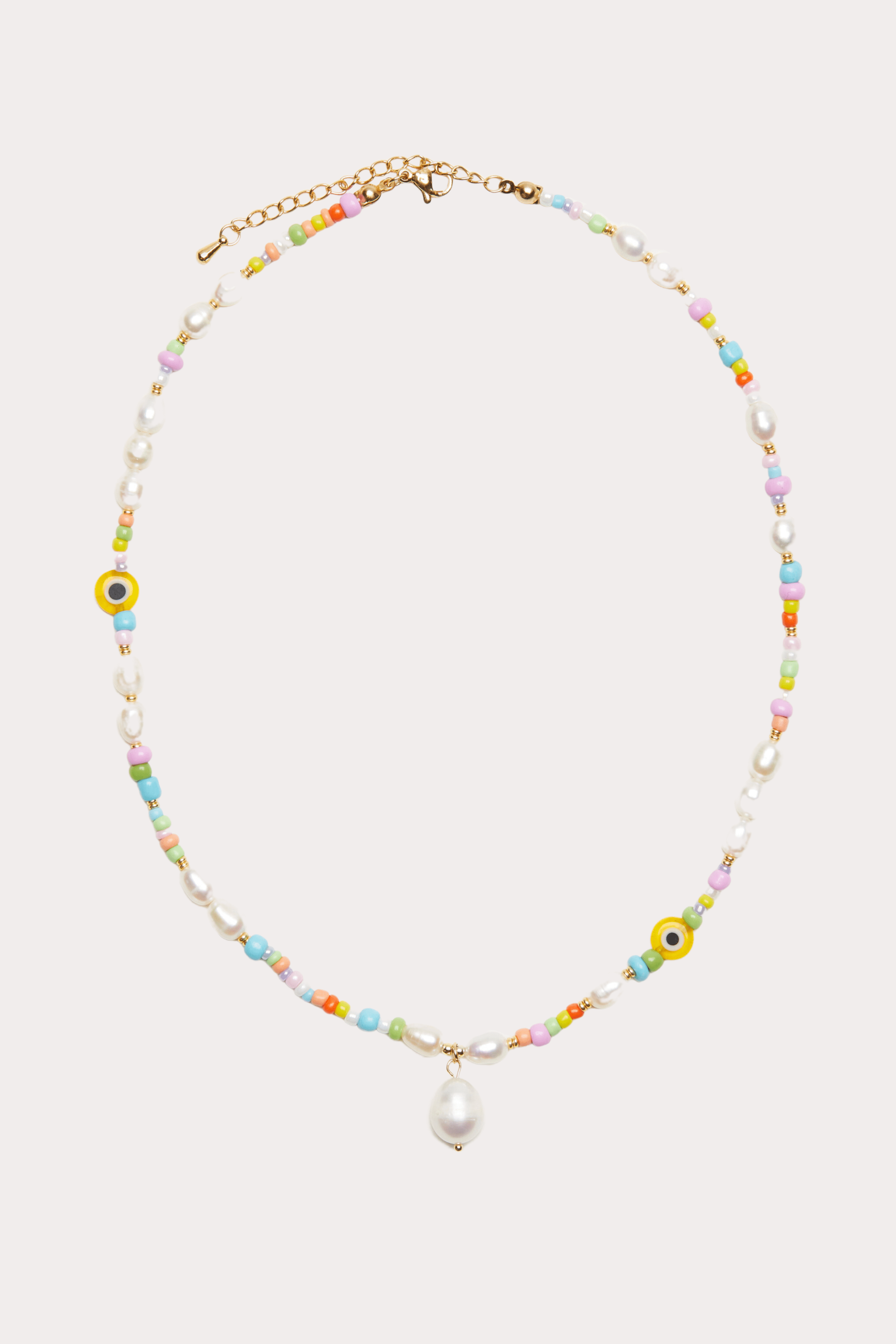 Beaded Pearl Drop Necklace