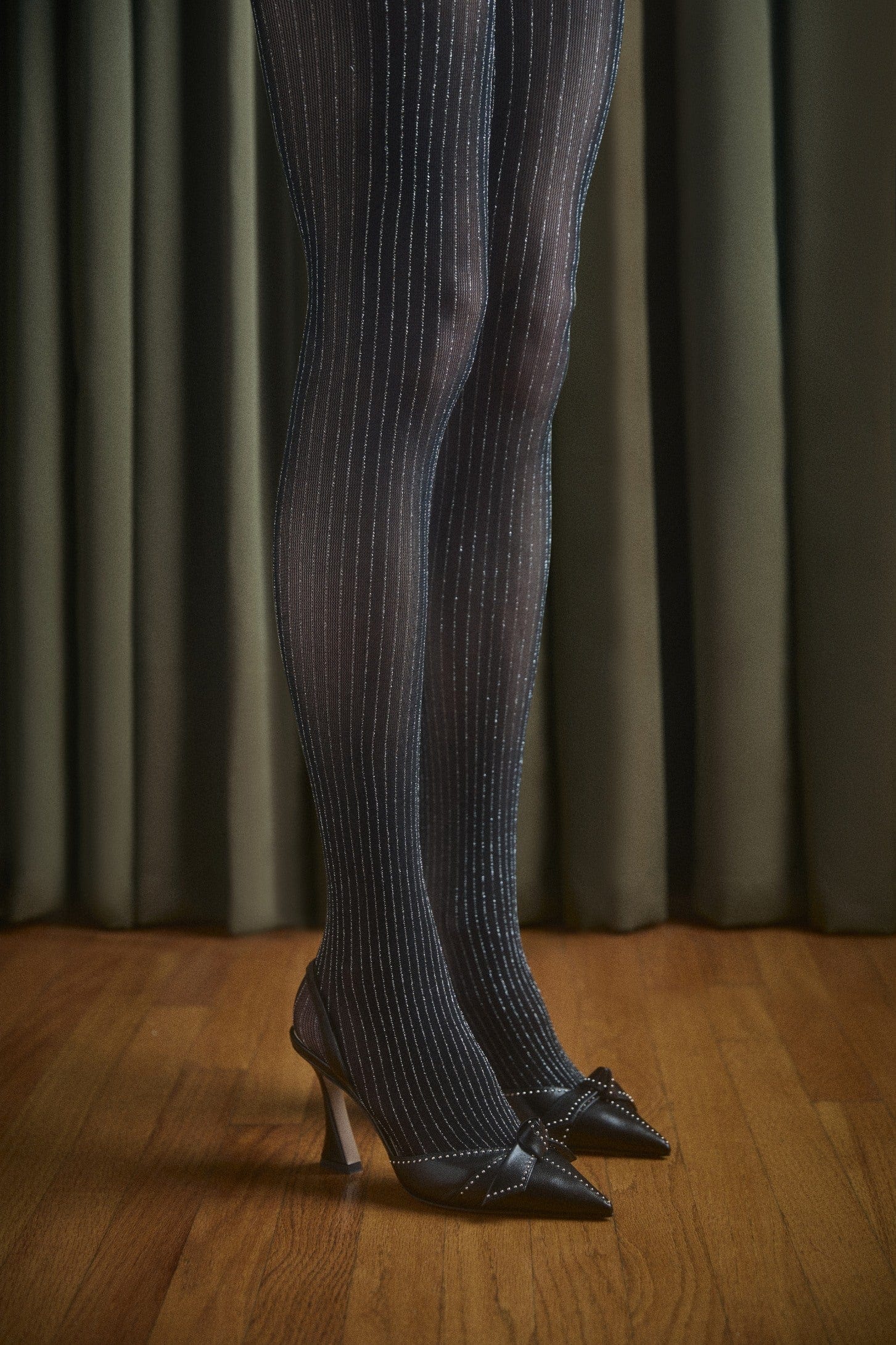 Shimmer stripe tights