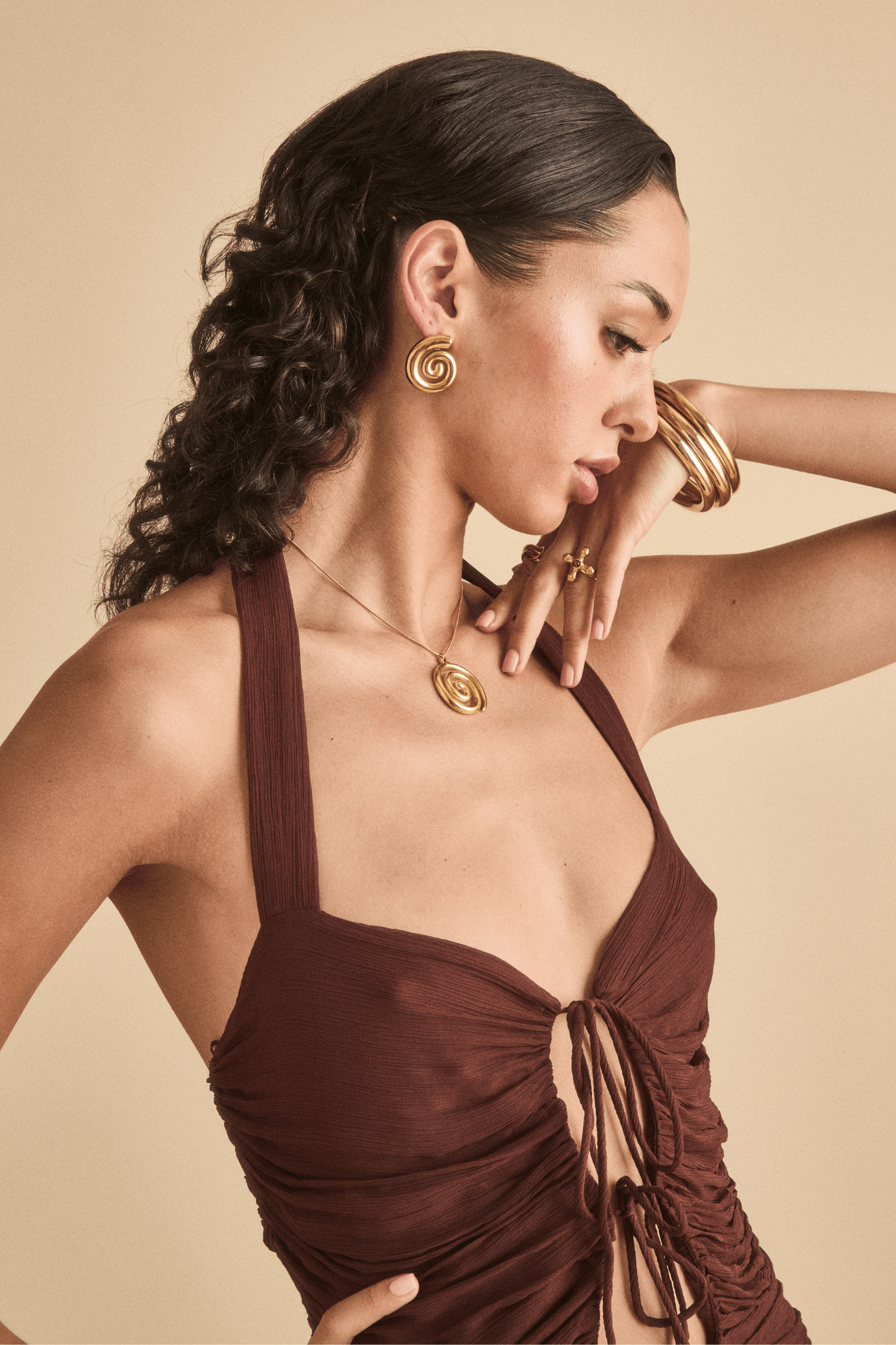 Sciacca Earrings + Swirl Chain Necklace Bundle