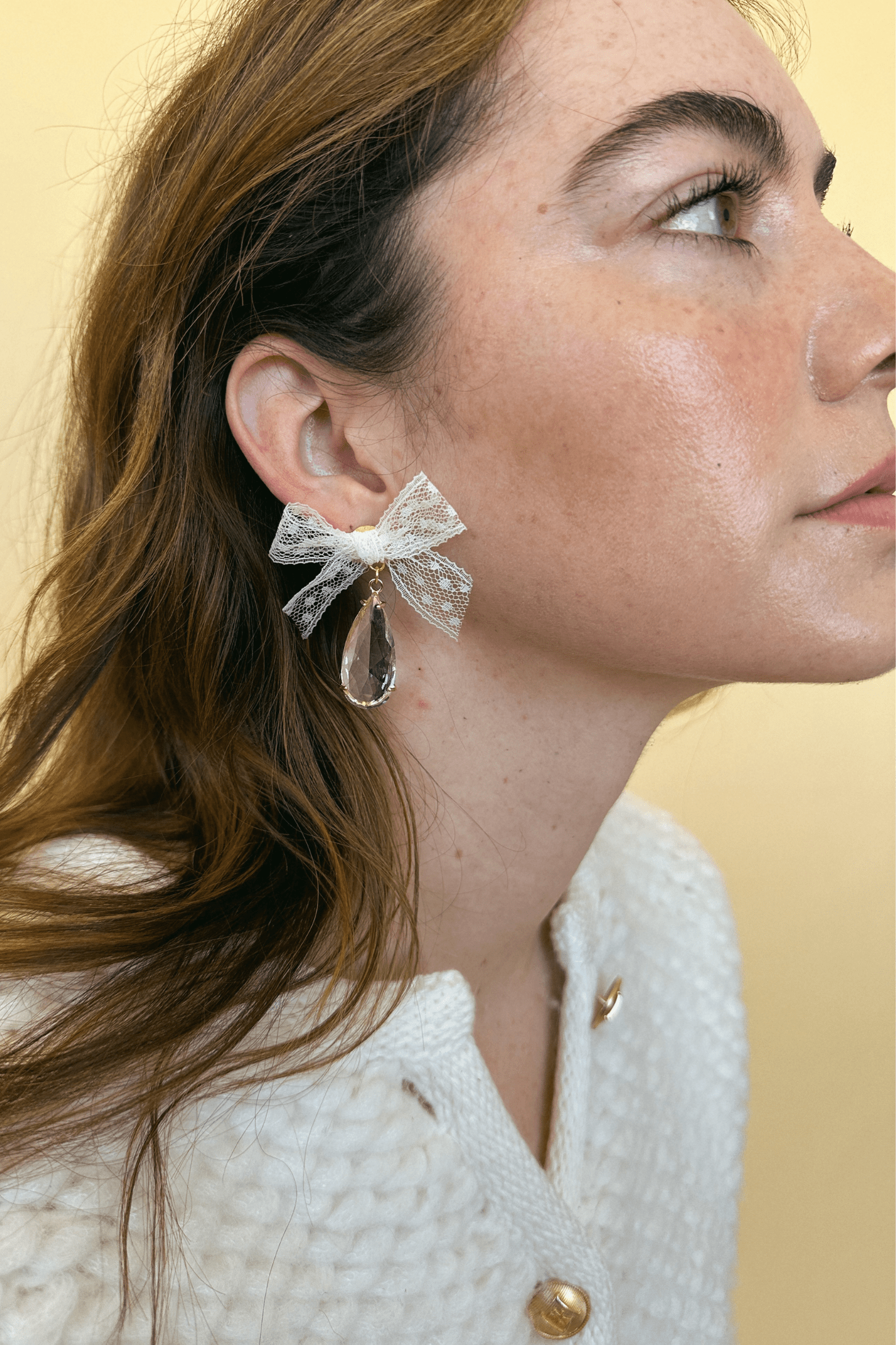 Bow Drop Crystal Earrings