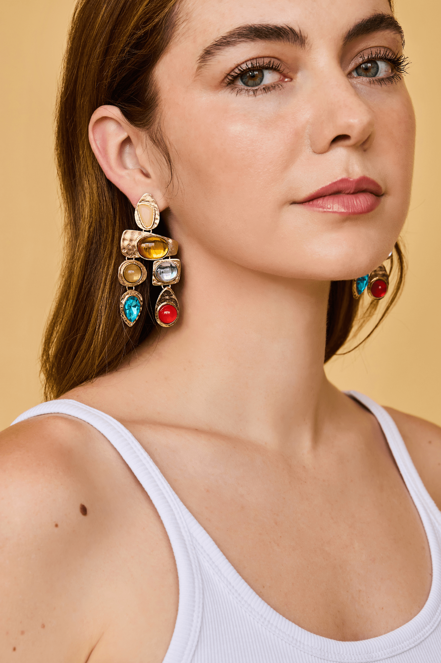 Multi stone earrings outlet